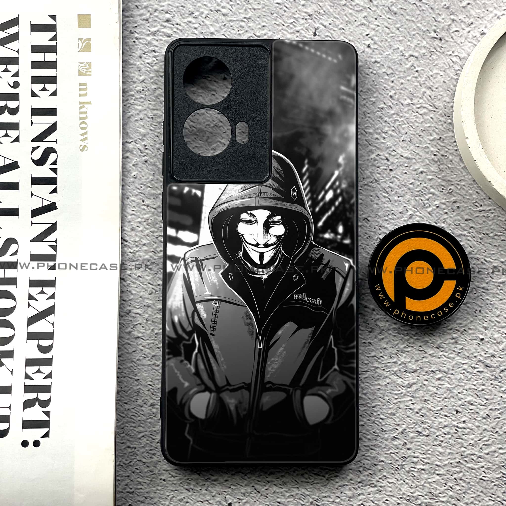 Moto G85 - Anonymous 2.0 Series - Premium Printed Glass soft Bumper shock Proof Case