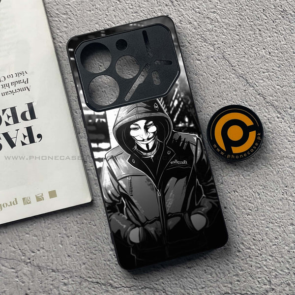 Tecno Pova 6 Pro - Anonymous 2.0 Series - Premium Printed Glass soft Bumper shock Proof Case