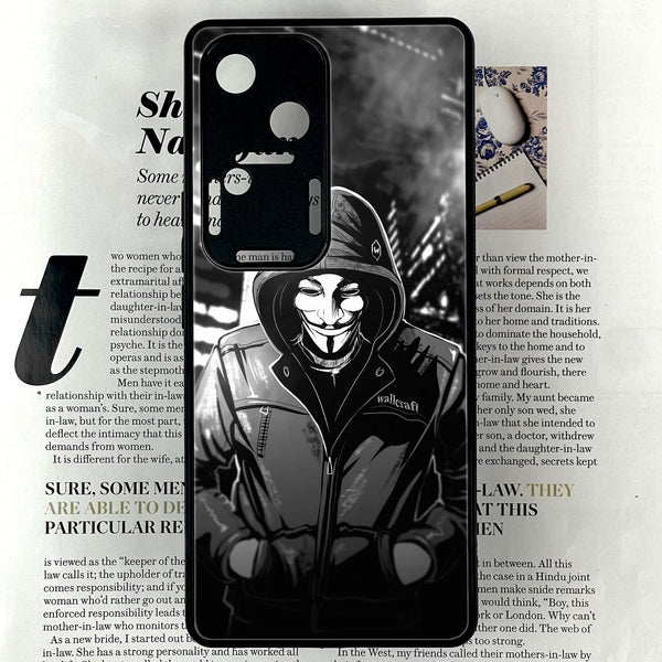 Vivo V30 - Anonymous 2.0 Design 1 - Premium Metal  Printed soft Bumper shock Proof Case CS-27323