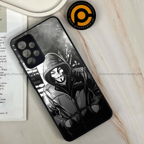 Samsung Galaxy A32 4G- Anonymous 2.0  Design 1- Premium Printed Glass soft Bumper shock Proof Case CS-44330