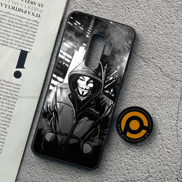 Samsung Galaxy S9 Plus - Anonymous 2.0 Series - Premium Printed Glass soft Bumper shock Proof Case