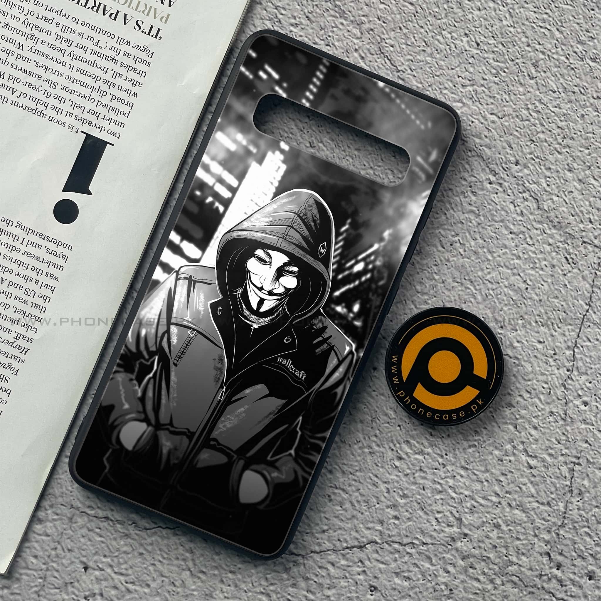 Samsung Galaxy S10 5G - Anonymous 2.0  Series - Premium Printed Glass soft Bumper shock Proof Case