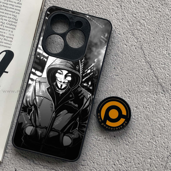 Tecno Spark 20C - Anonymous 2.0 Series - Premium Printed Glass soft Bumper shock Proof Case