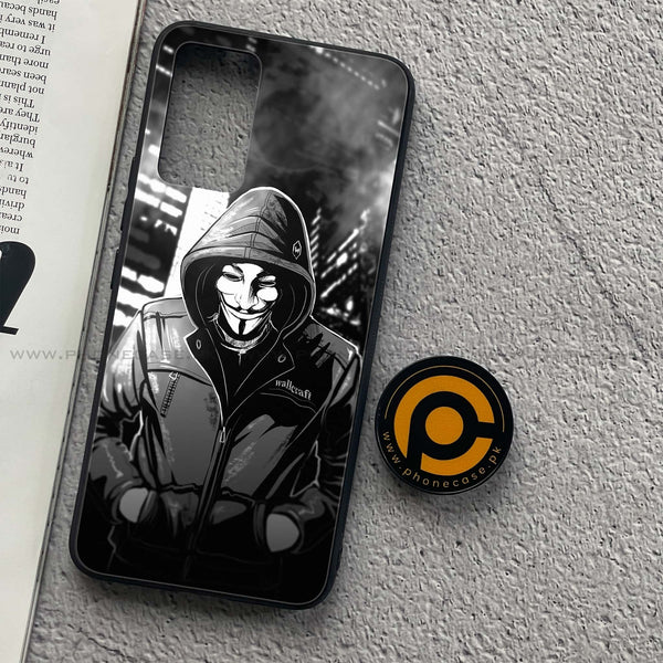 Vivo V21 - Anonymous 2.0 Design 1 - Premium Printed Glass soft Bumper shock Proof Case CS-38703