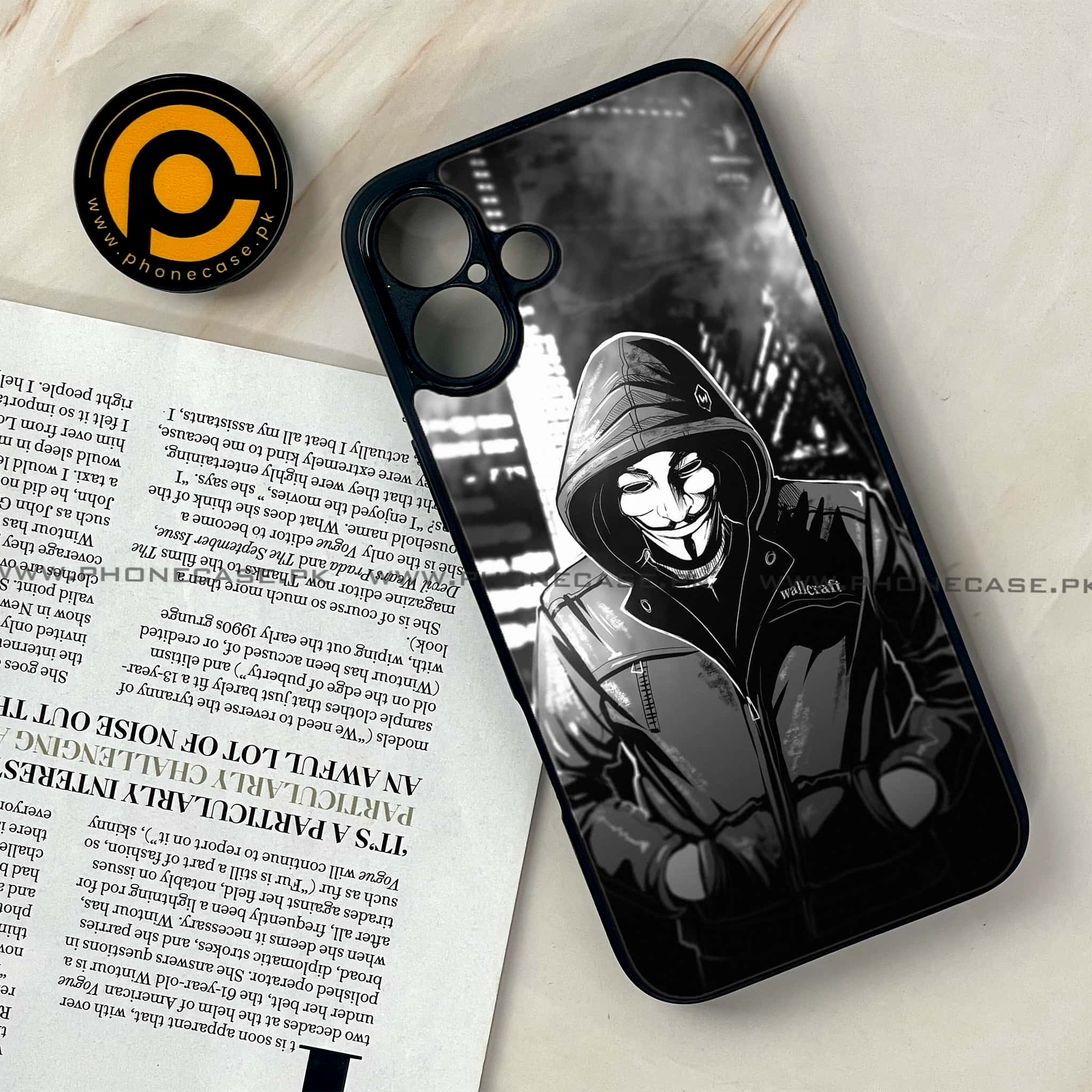 iPhone 16 - Anonymous 2.0 Series - Premium Printed Glass soft Bumper shock Proof Case