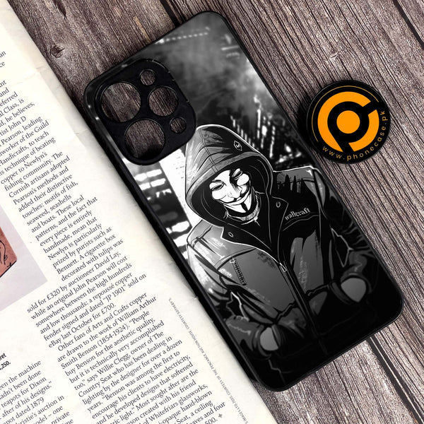 Xiaomi Redmi 12 - Anonymous 2.0 Dseign 1 - Premium Printed Glass soft Bumper shock Proof Case CS-9703 CS-9704 CS-9706