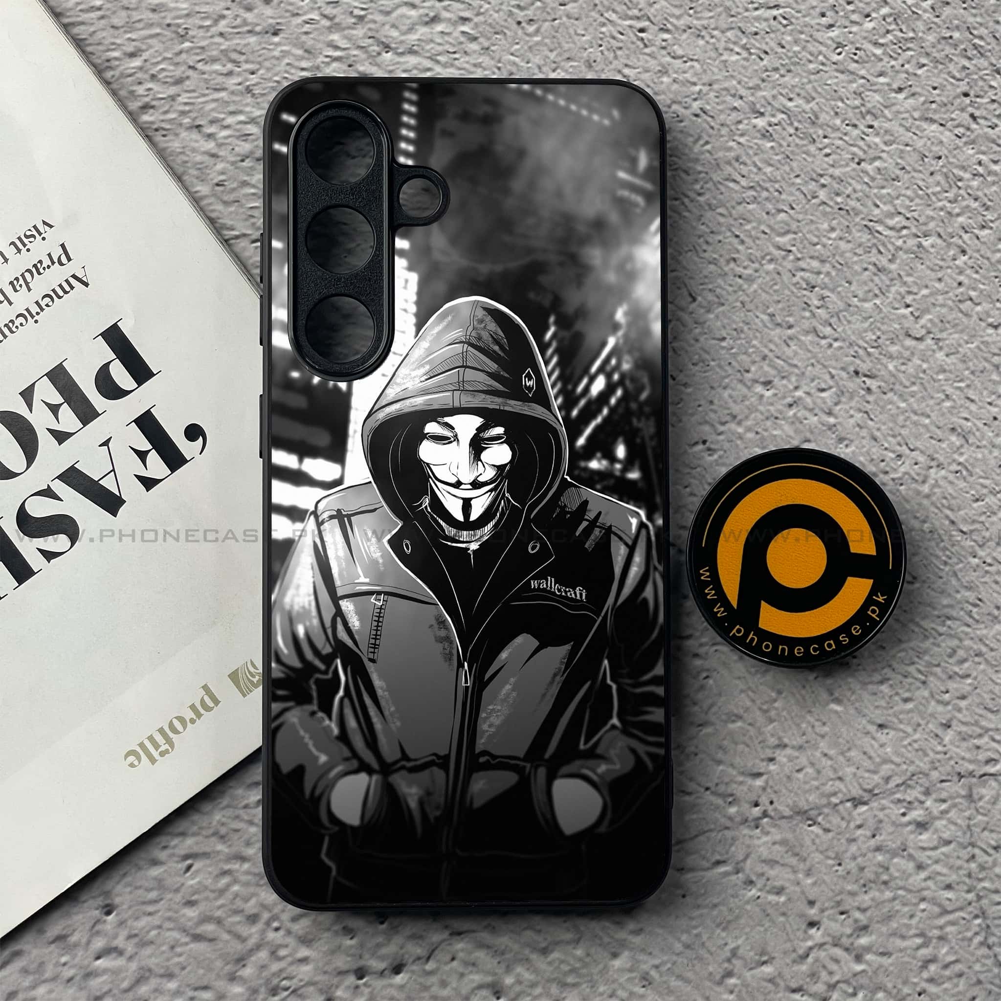 Samsung Galaxy S25 FE - Anonymous 2.0 Series - Premium Metal Printed soft Bumper shock Proof Case