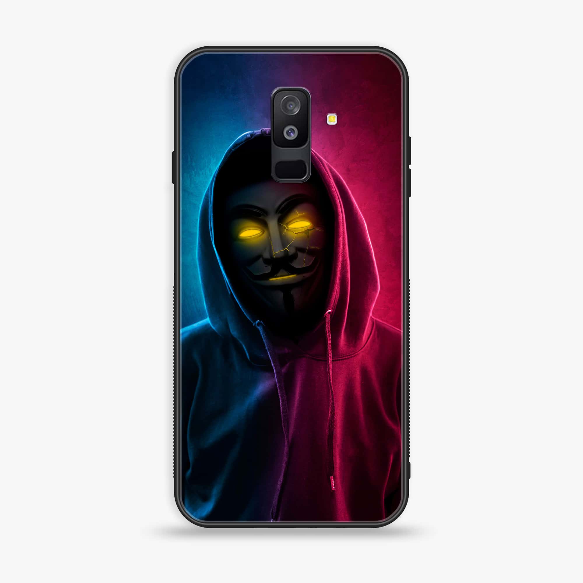 Samsung Galaxy A6 Plus (2018) - Anonymous 2.0 Series - Premium Printed Glass soft Bumper shock Proof Case