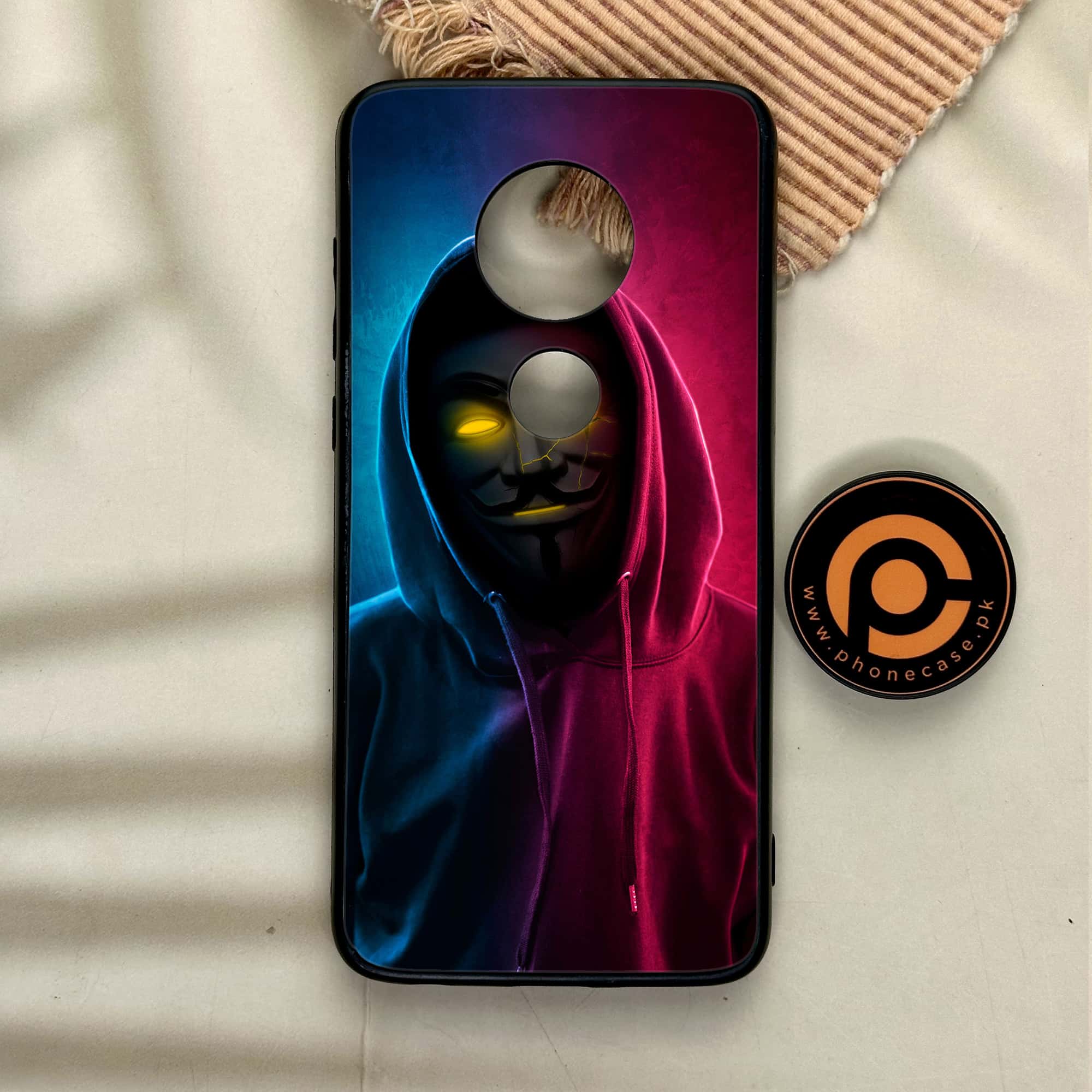 Moto G7 - Anonymous 2.0 Series - Premium Printed Glass soft Bumper shock Proof Case