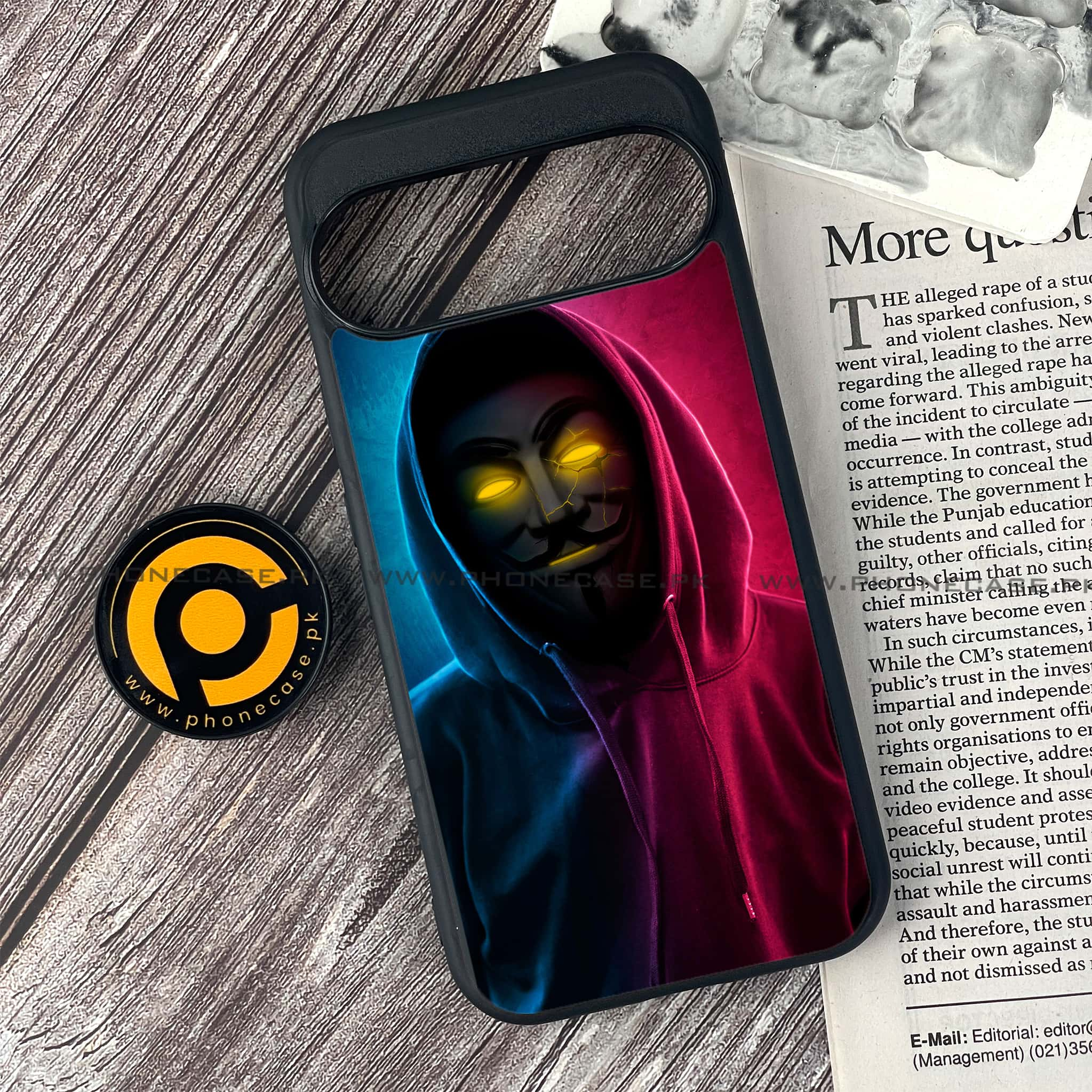 Google Pixel 9 Pro - Anonymous 2.0 Series - Premium Printed Glass soft Bumper shock Proof Case