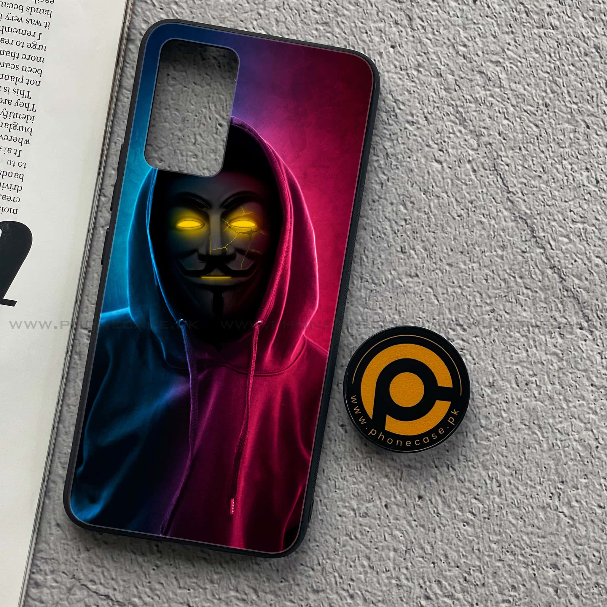 Vivo V21 - Anonymous 2.0 Series - Premium Printed Glass soft Bumper shock Proof Case