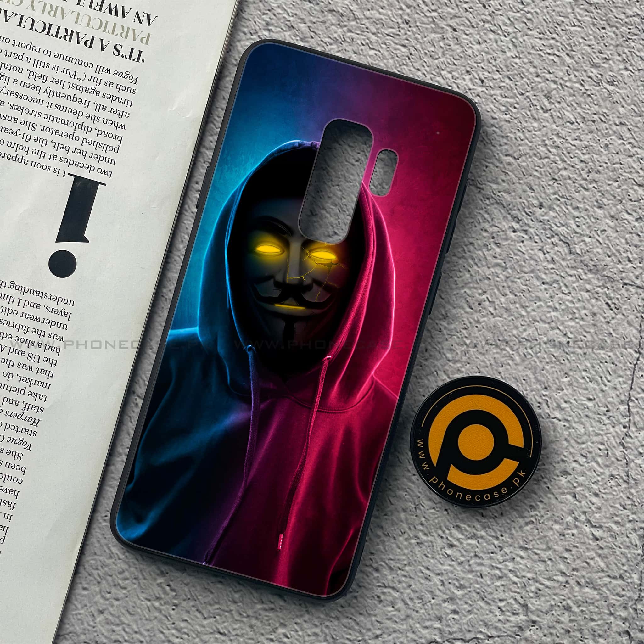 Samsung Galaxy S9 Plus - Anonymous 2.0 Series - Premium Printed Glass soft Bumper shock Proof Case