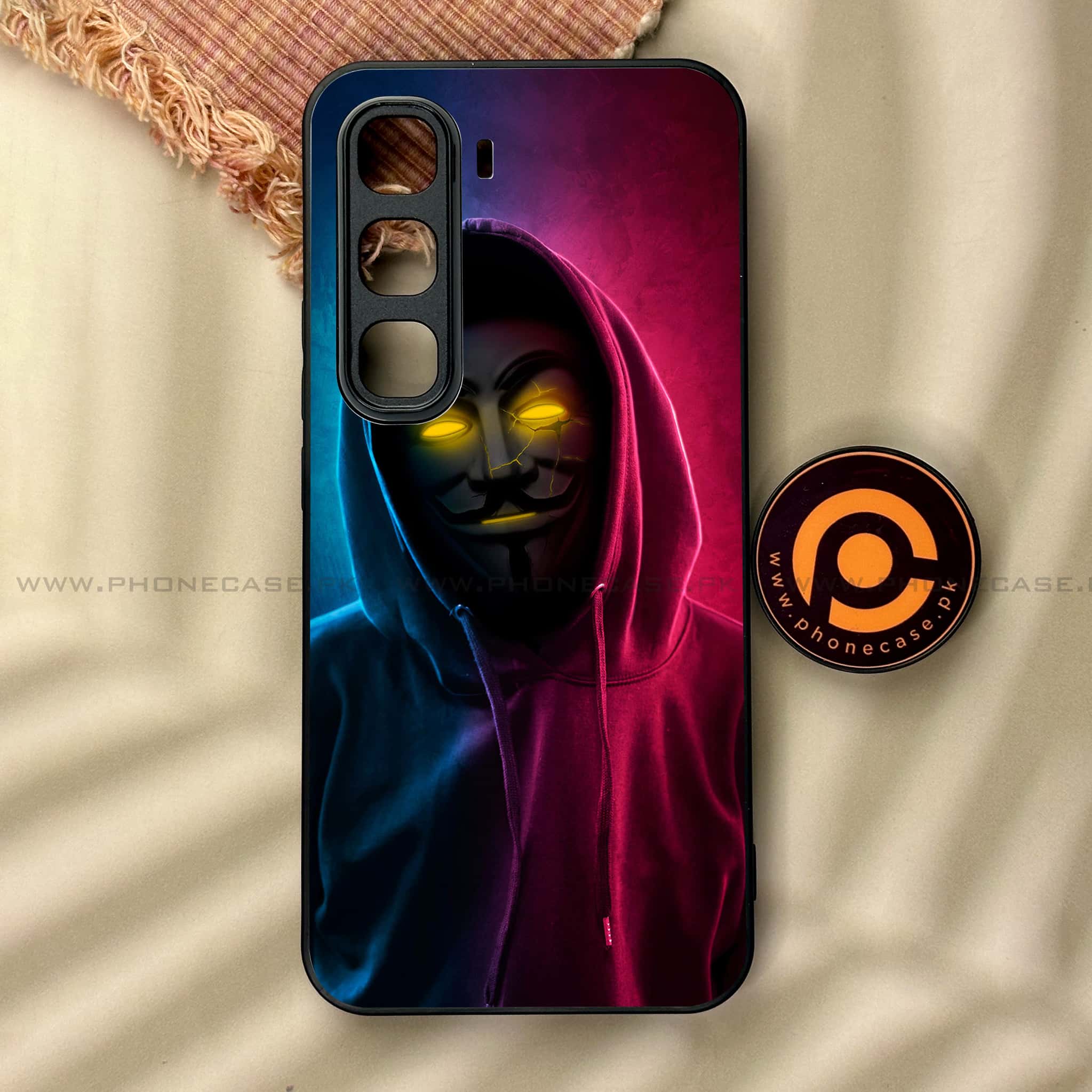 Infinix Hot 60 Pro - Anonymous 2.0 Series - Premium Metal Printed soft Bumper shock Proof Case