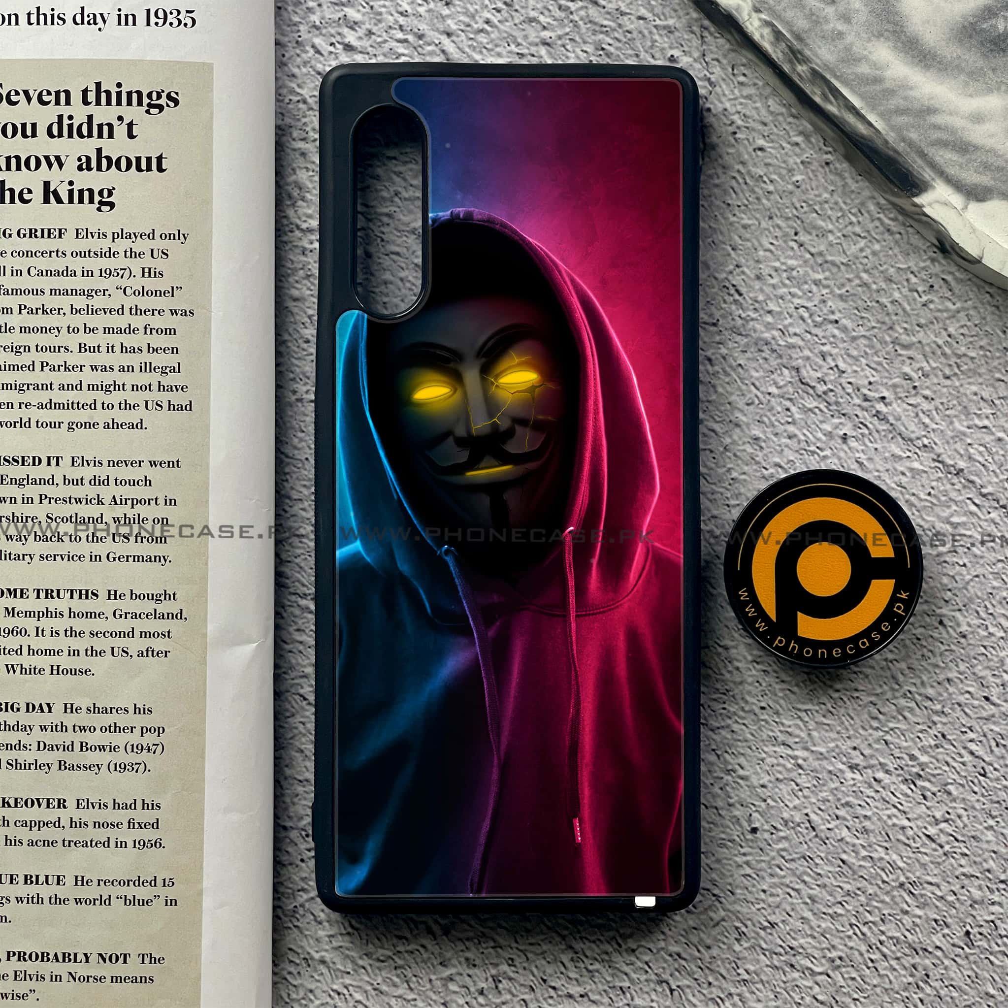 LG G9 - Anonymous 2.0 Series - Premium Printed Glass soft Bumper shock Proof Case