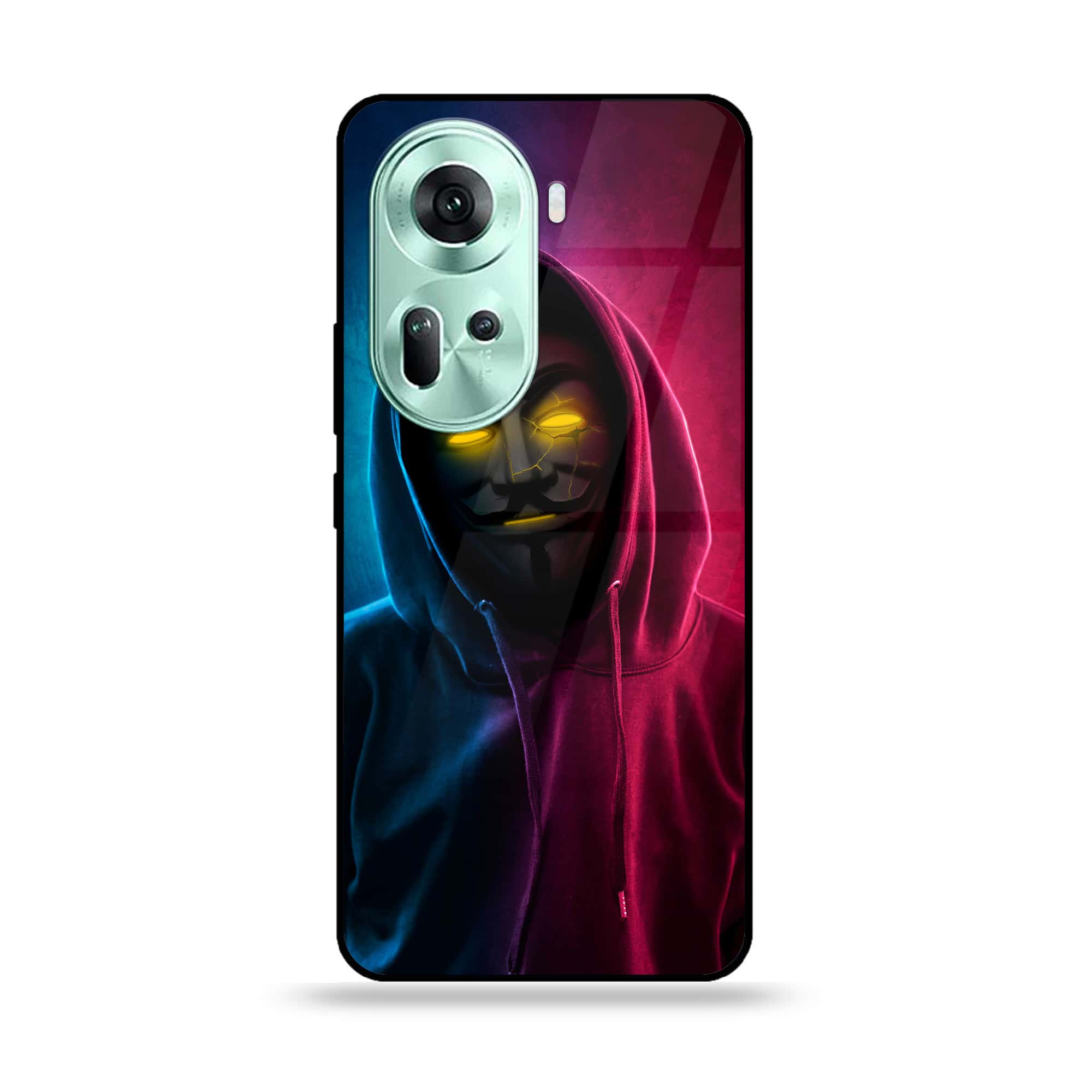 Oppo Reno 11 5G - Anonymous 2.0 Series - Premium Printed Glass soft Bumper shock Proof Case