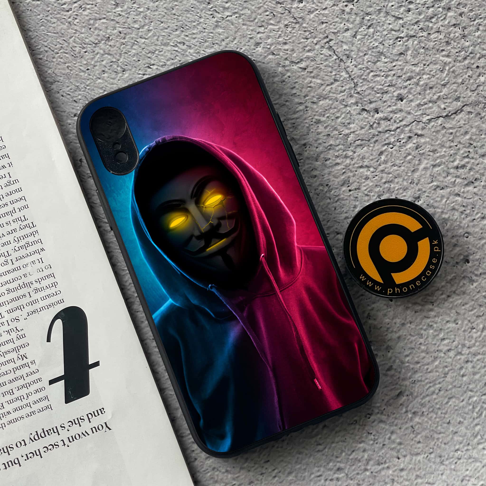 iPhone XR - Anonymous 2.0 Series - Premium Metal Printed soft Bumper shock Proof Case