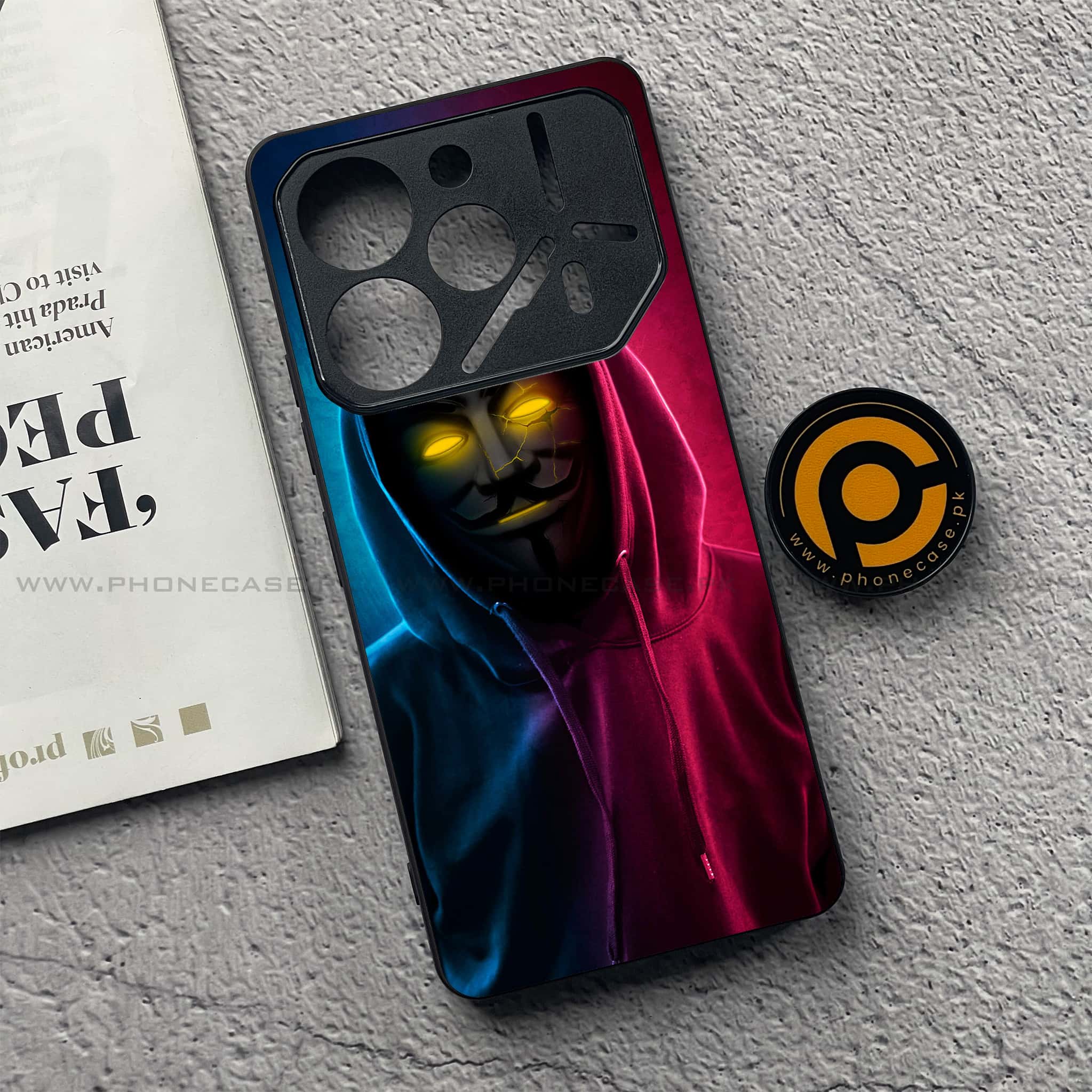 Tecno Pova 6 Pro - Anonymous 2.0 Series - Premium Printed Glass soft Bumper shock Proof Case