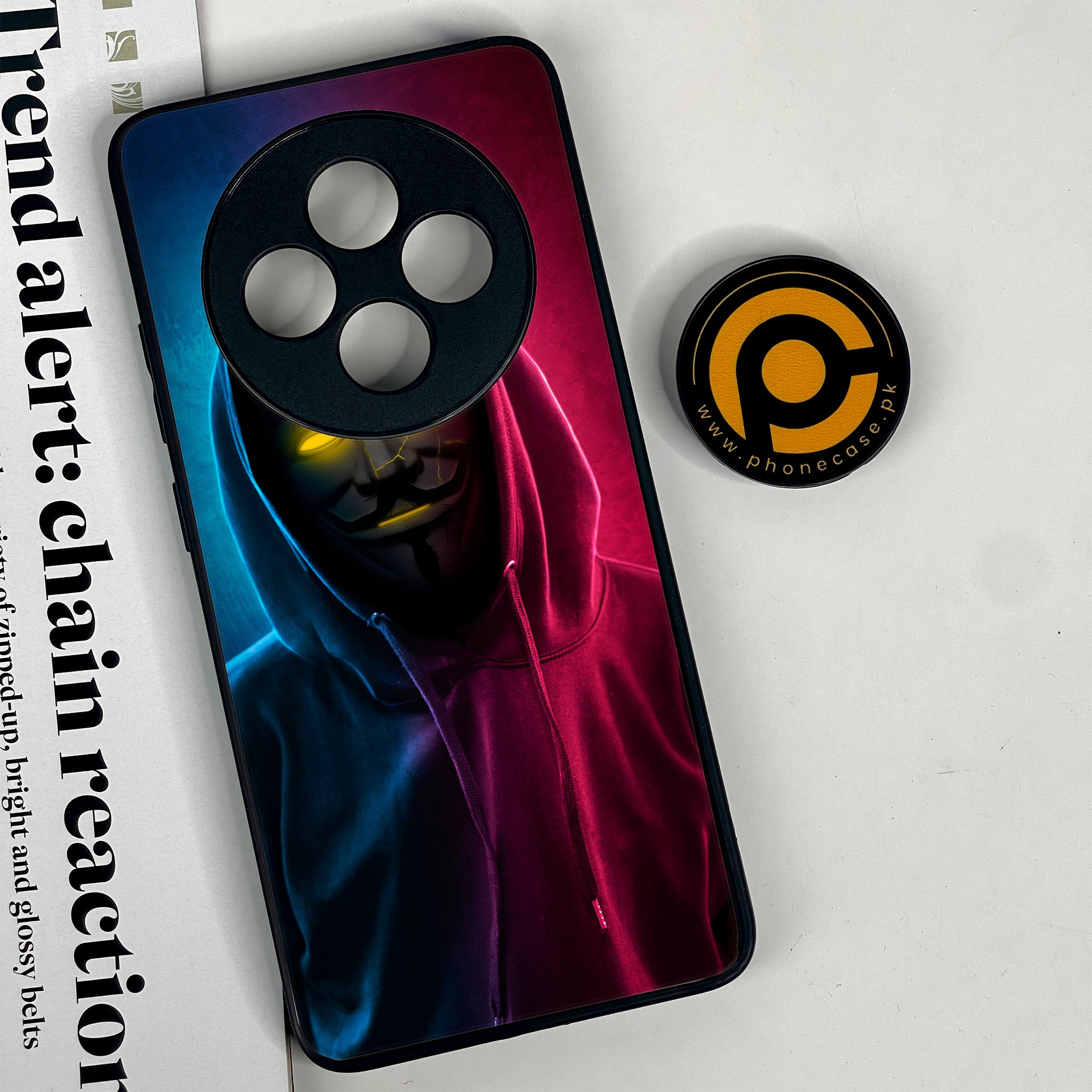 Oppo Reno 12F 4G - Anonymous 2.0 Series - Premium Printed Glass soft Bumper shock Proof Case