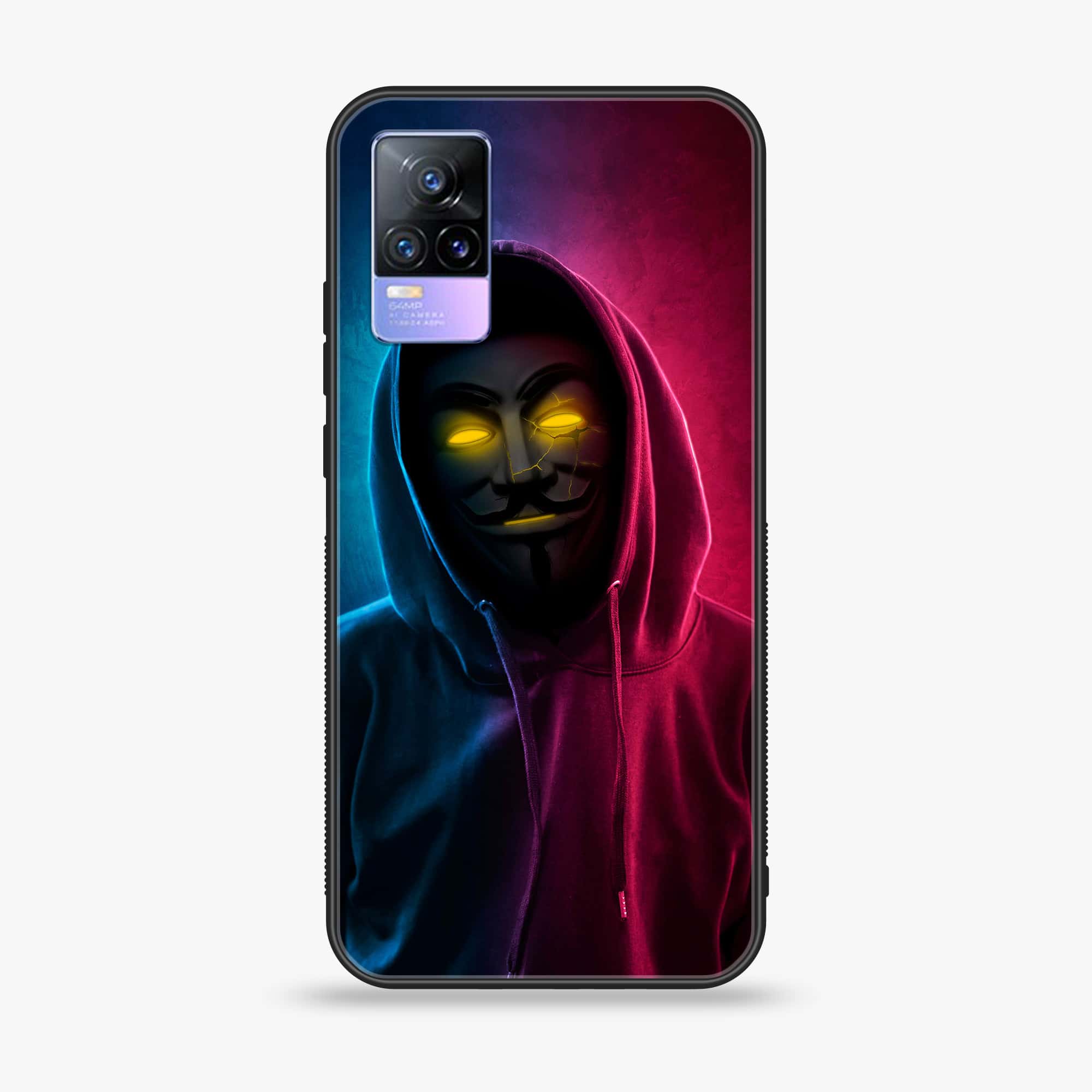 Vivo V21e - Anonymous 2.0 Series - Premium Printed Glass soft Bumper shock Proof Case