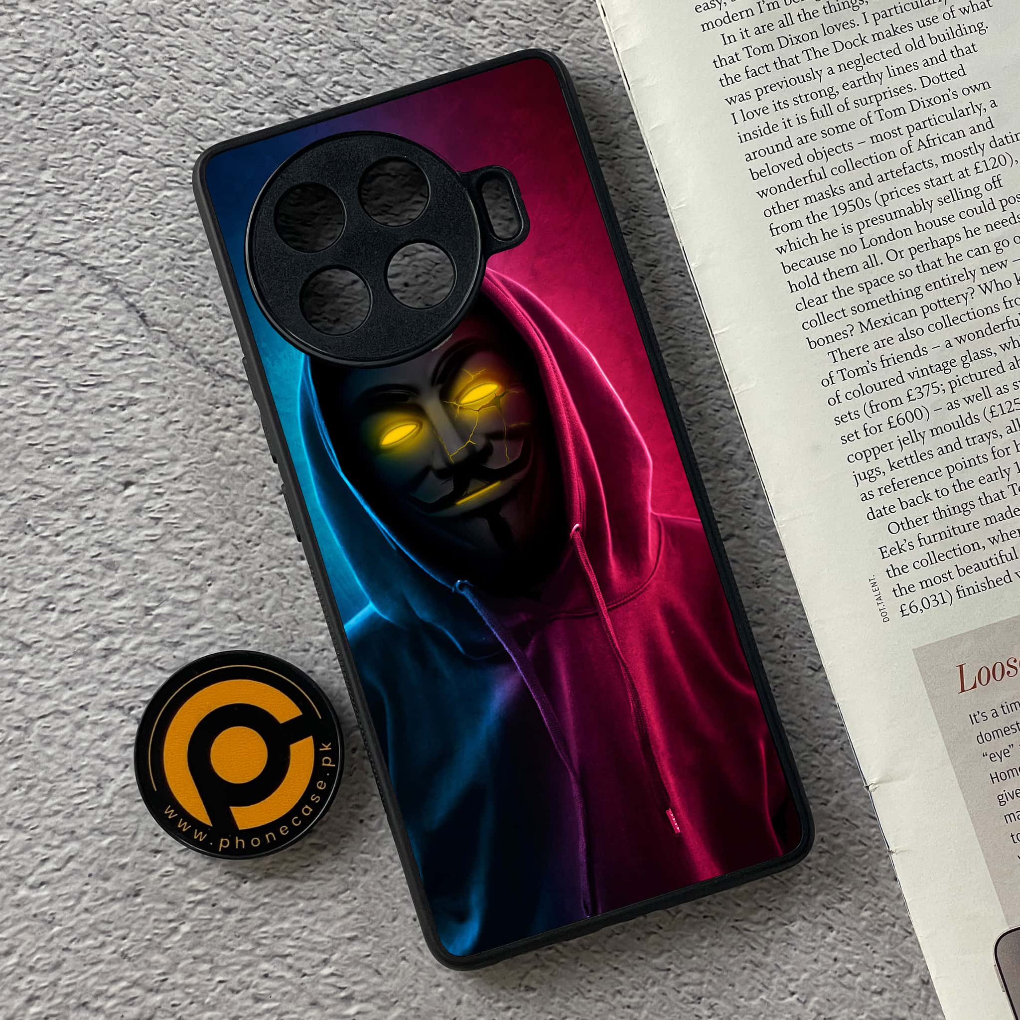 Tecno Spark 20 pro plus - Anonymous 2.0 Series - Premium Printed Glass soft Bumper shock Proof Case