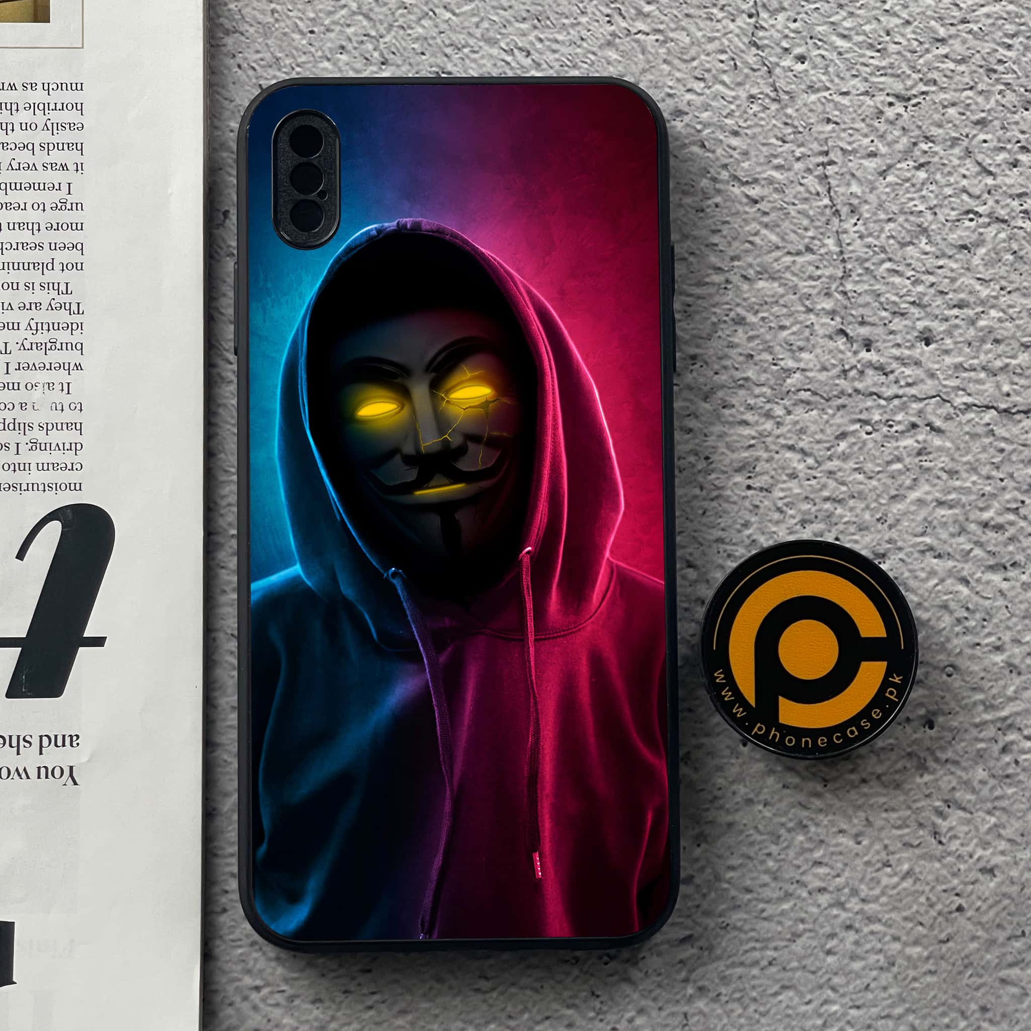 iPhone XS Max - Anonymous 2.0 Series  - Premium Metal Printed soft Bumper shock Proof Case