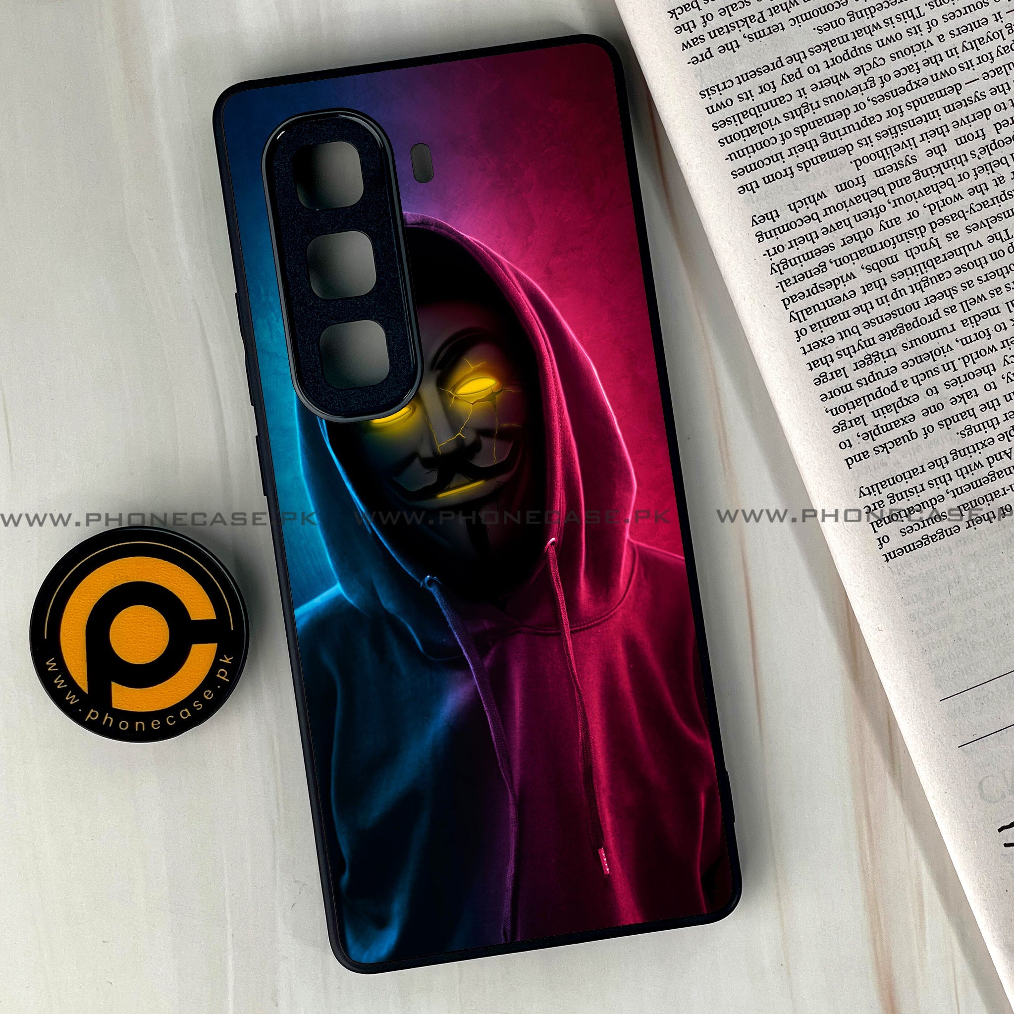 Infinix Hot 60 Pro Plus - Anonymous 2.0 Series - Premium Metal Printed soft Bumper shock Proof Case