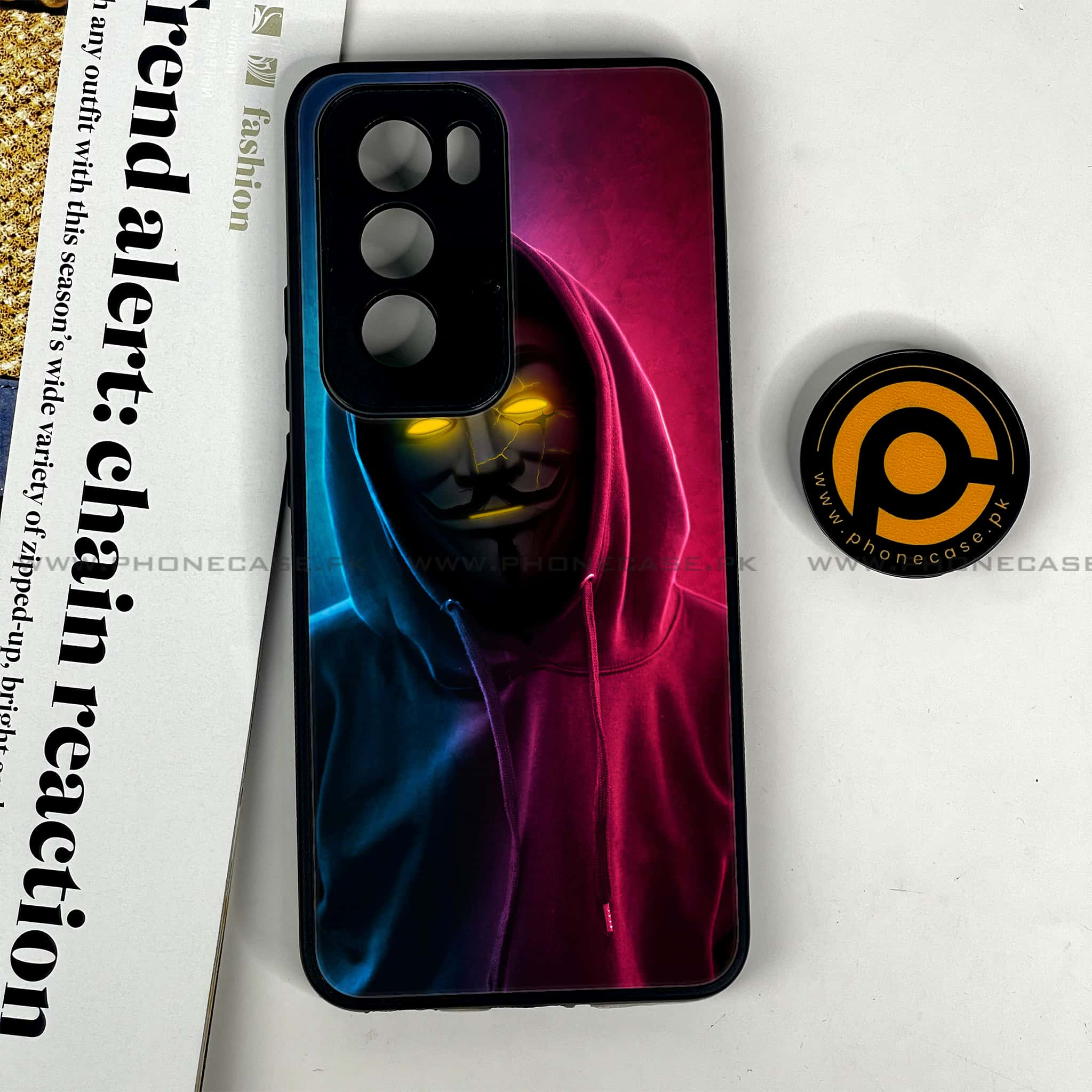 Oppo Reno 12 5G - Anonymous 2.0 Series - Premium Printed Glass soft Bumper shock Proof Case