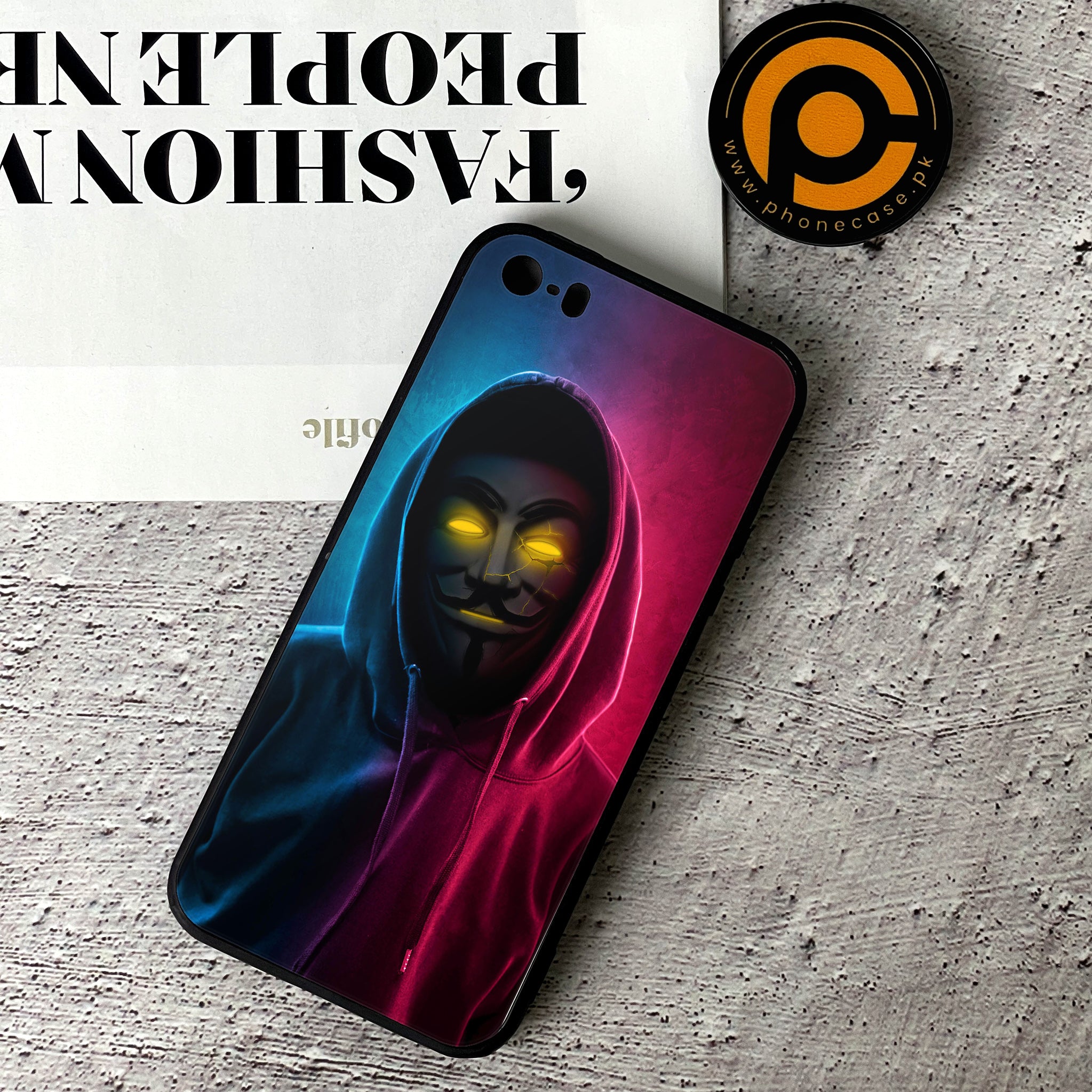 iPhone 5/5c/5s - Anonymous 2.0 Series - Premium Printed Glass soft Bumper shock Proof Case