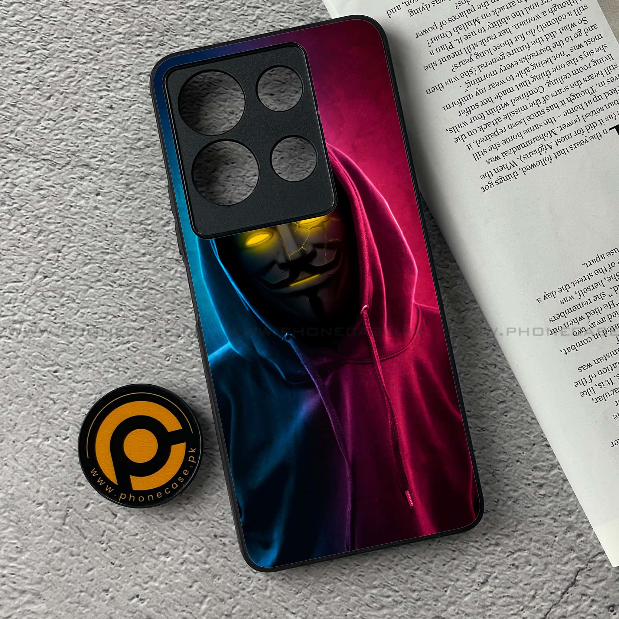 Infinix Note 30 - Anonymous 2.0 Series - Premium Printed Glass soft Bumper shock Proof Case