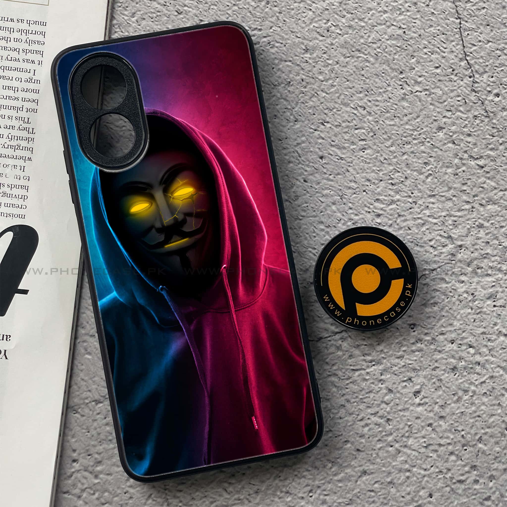 Oppo A18 4G - Anonymous 2.0 Series - Premium Printed Glass soft Bumper shock Proof Case