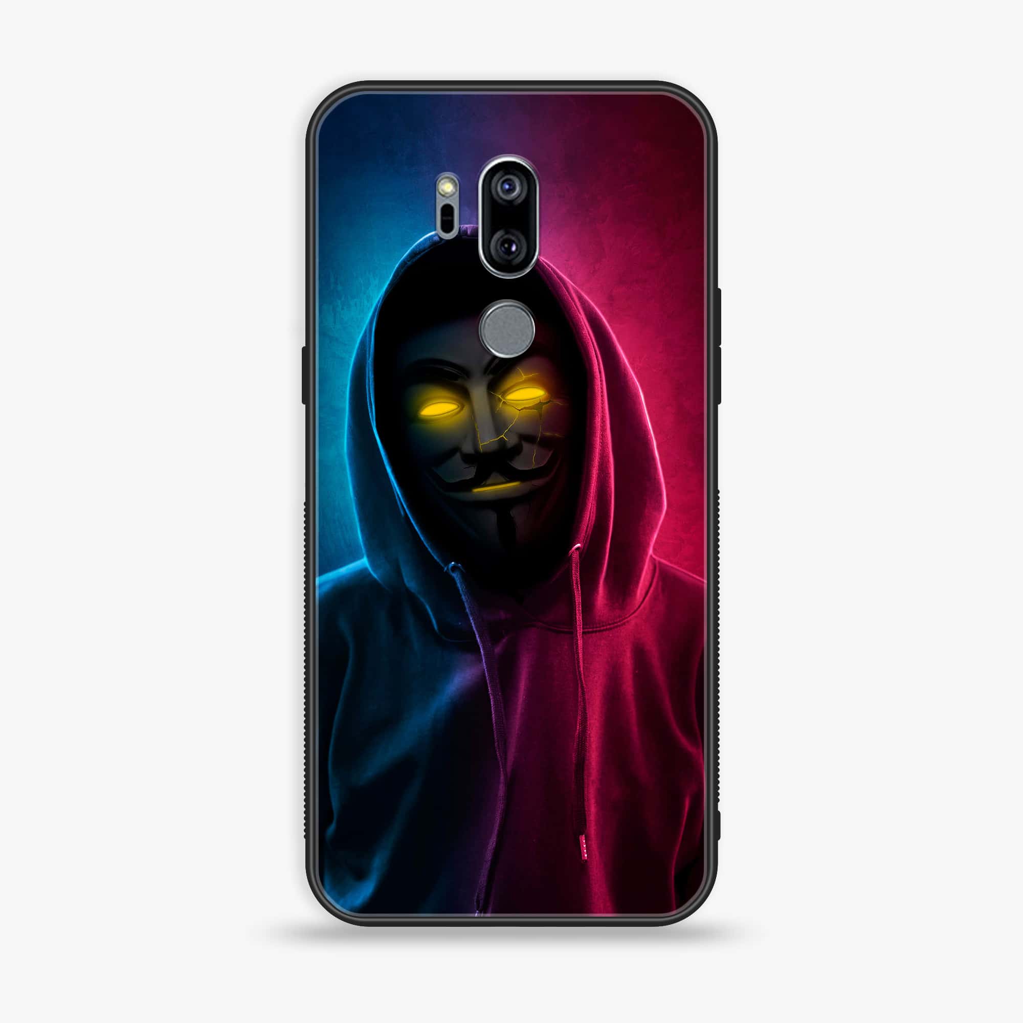 LG G7 ThinQ - Anonymous 2.0 Series - Premium Printed Glass soft Bumper shock Proof Case