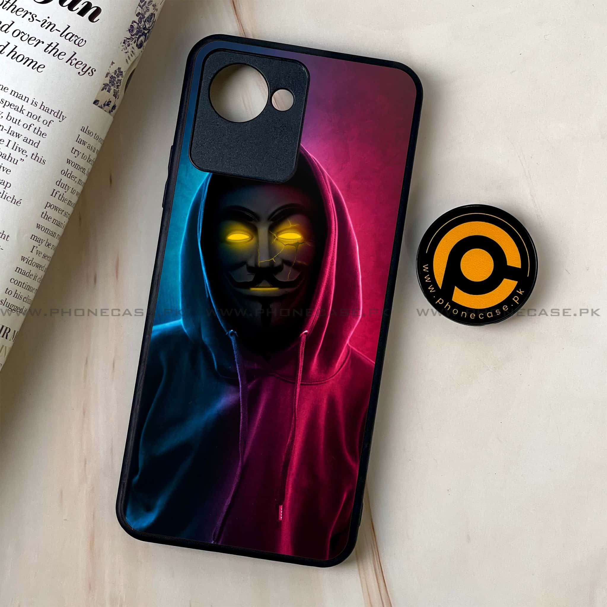 Realme C30 - Anonymous 2.0 Series - Premium Printed Glass soft Bumper shock Proof Case