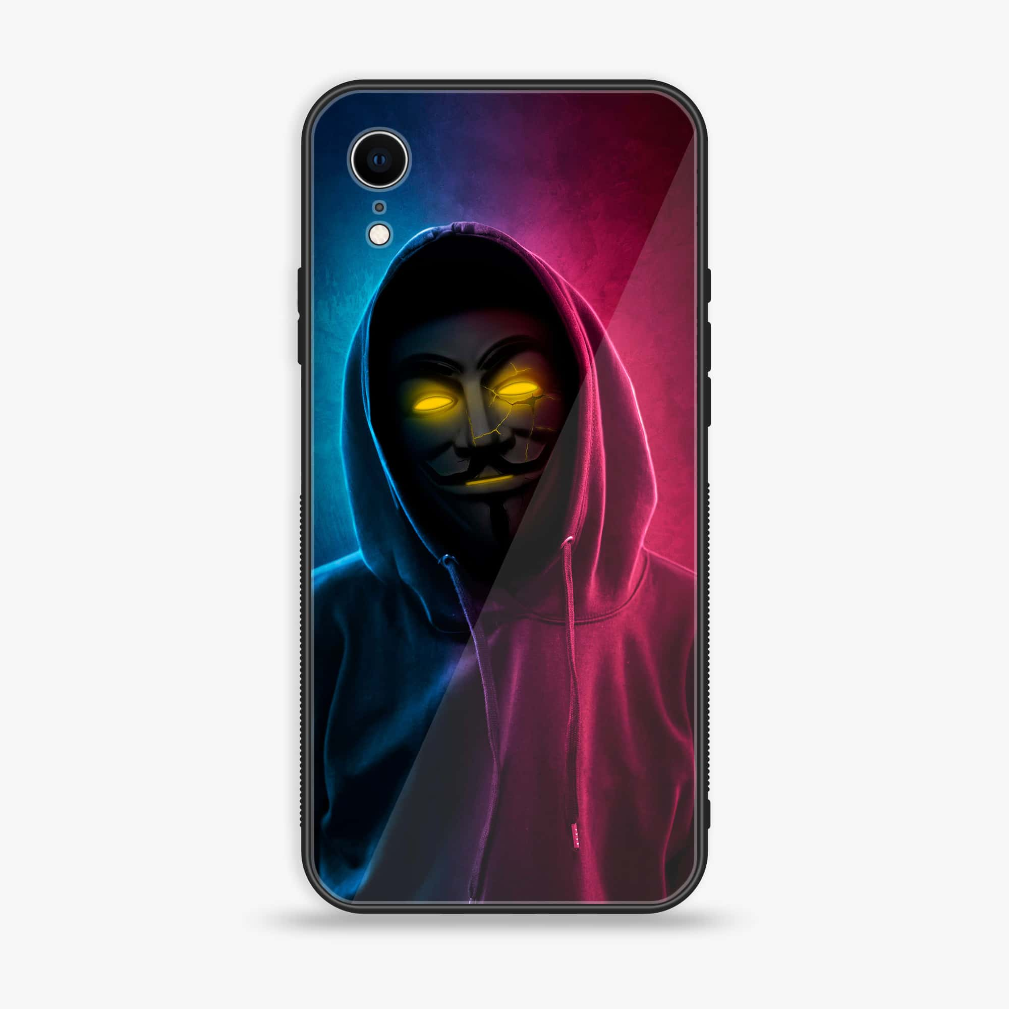 iPhone XR - Anonymous 2.0 Series - Premium Printed Glass soft Bumper shock Proof Case