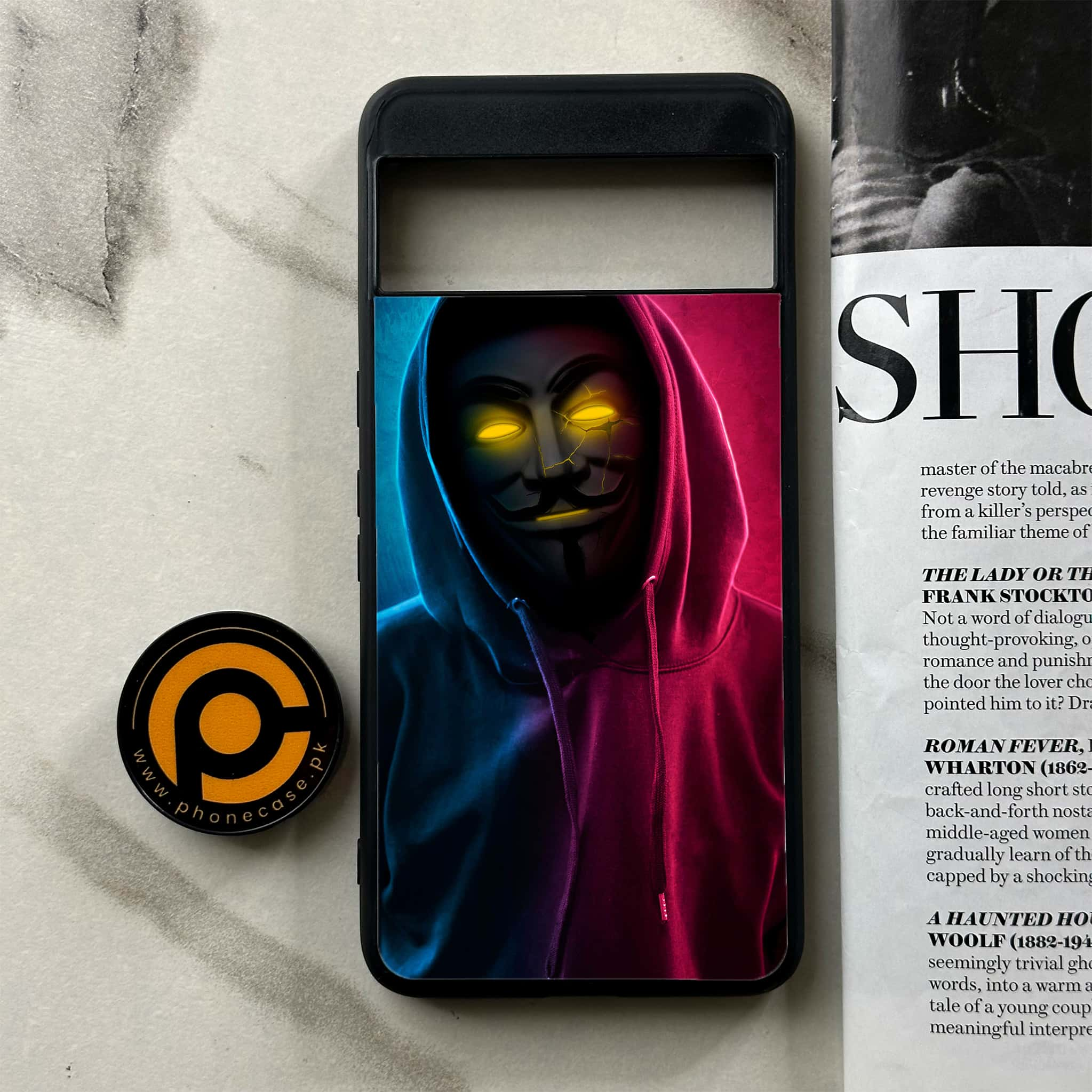 Google Pixel 8 Pro - Anonymous 2.0 Series - Premium Printed Glass soft Bumper shock Proof Case