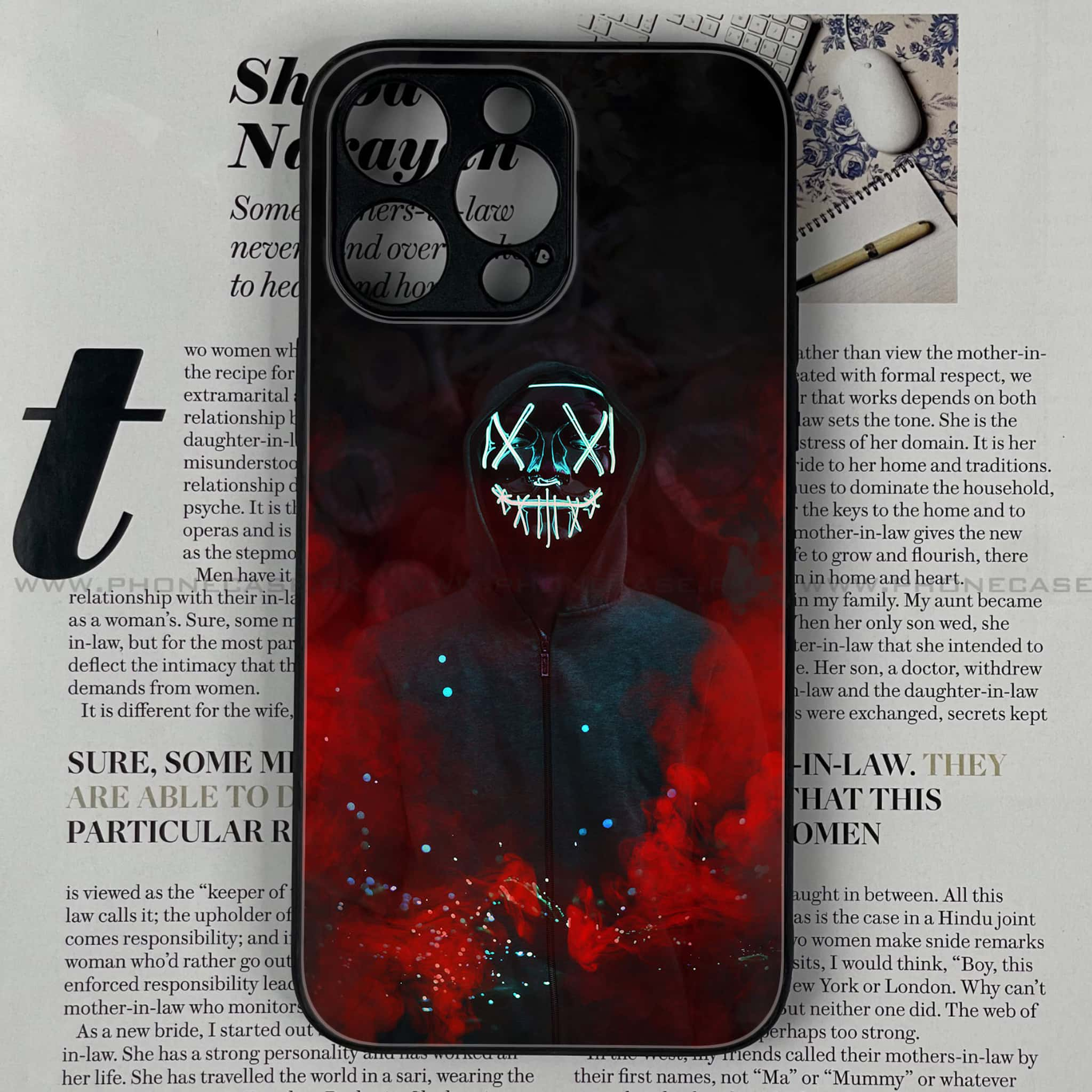 iPhone 15 Pro Max - Anonymous 2.0 Series - Premium Printed Glass soft Bumper shock Proof Case