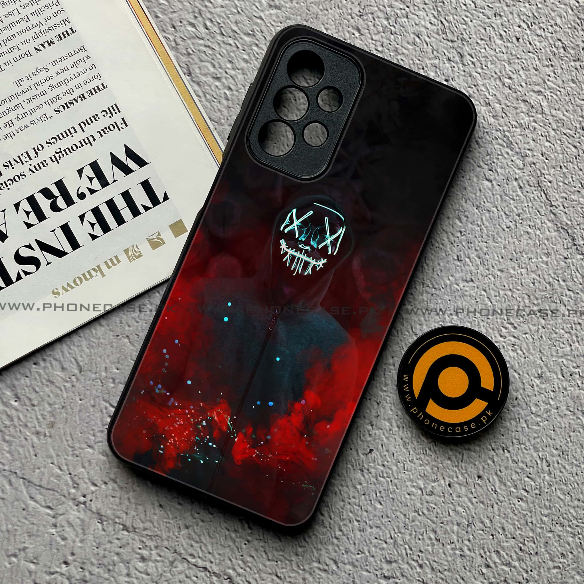 Samsung Galaxy A23  - Anonymous 2.0  Series - Premium Printed Glass soft Bumper shock Proof Case