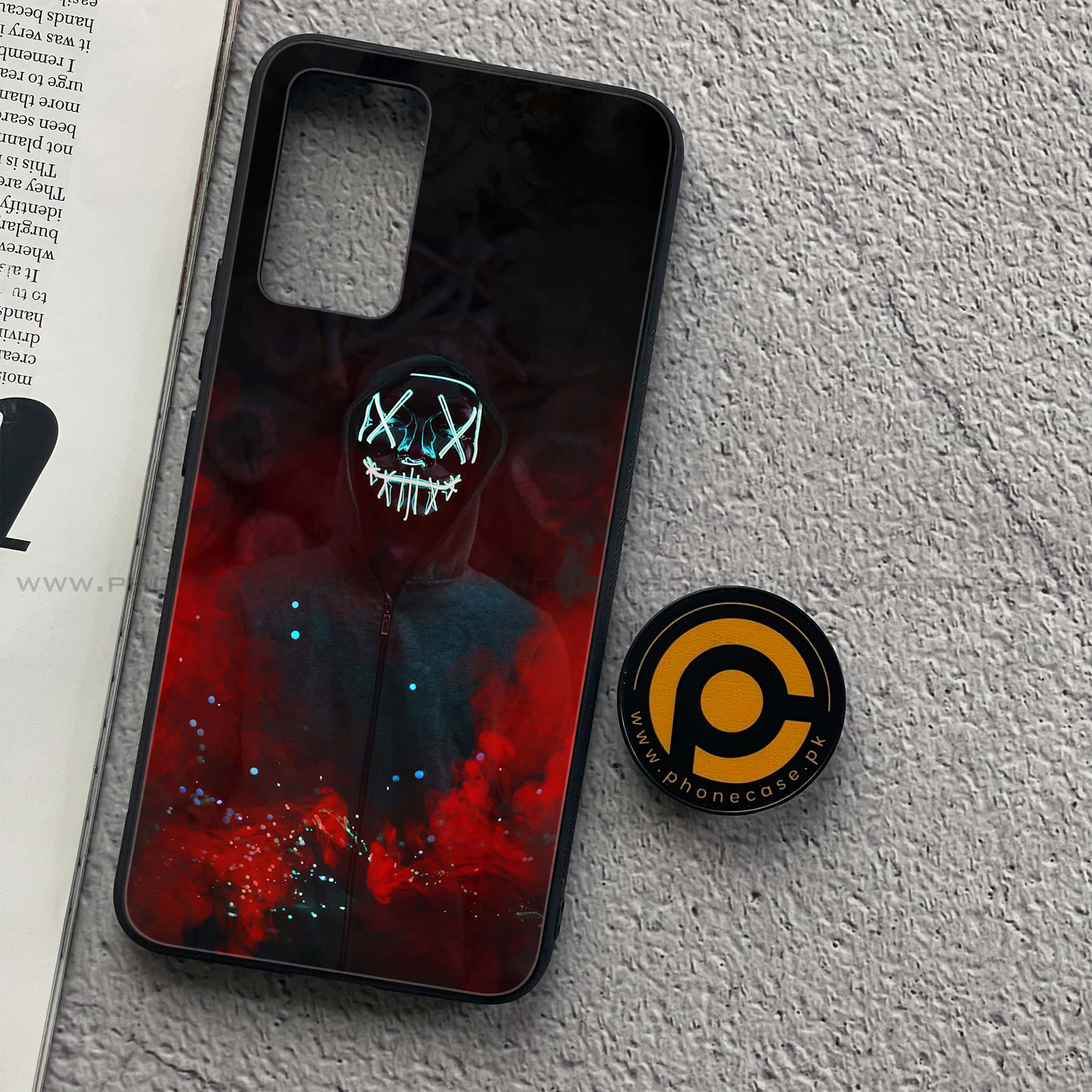 Vivo V21 - Anonymous 2.0 Series - Premium Printed Glass soft Bumper shock Proof Case