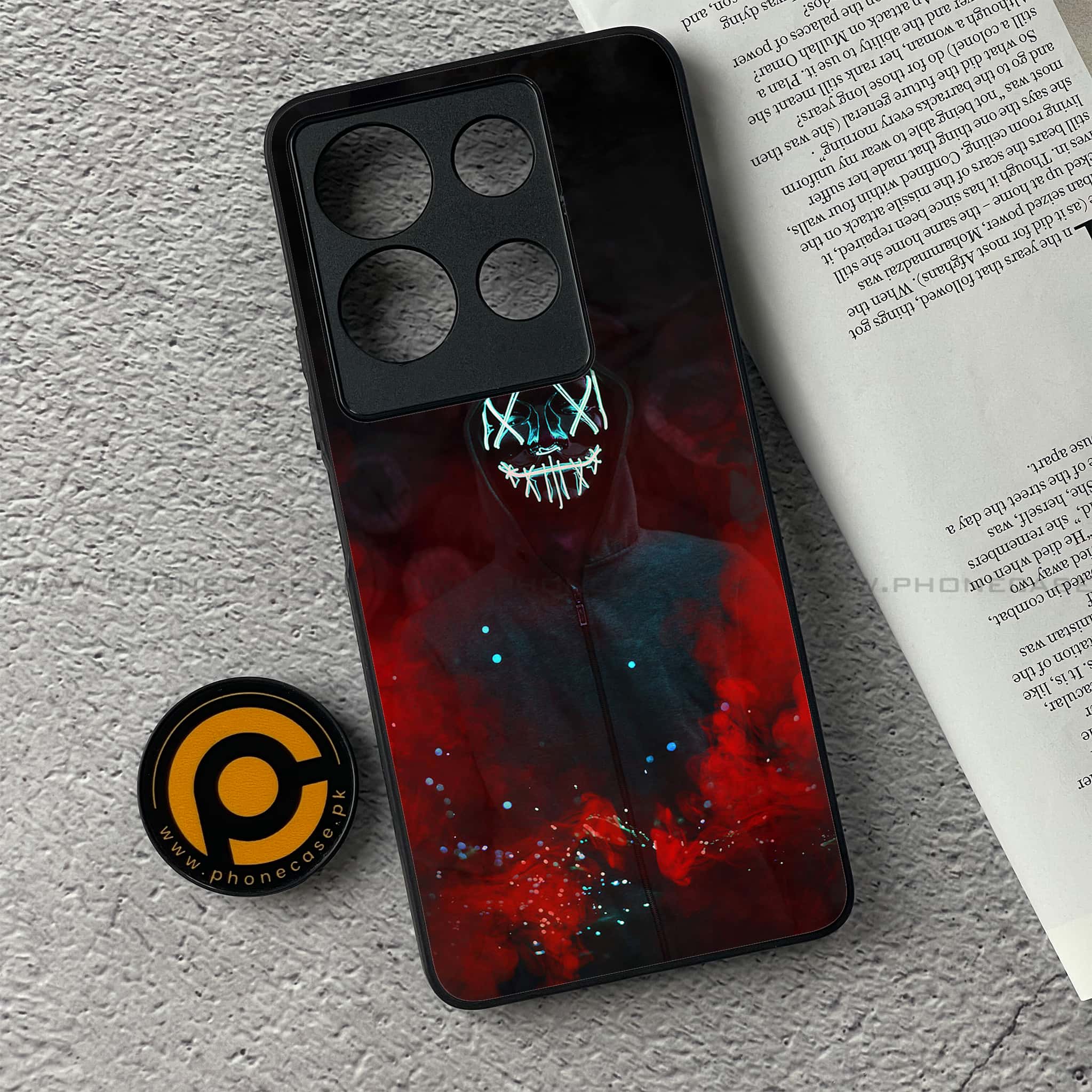 Infinix Note 30 - Anonymous 2.0 Series - Premium Printed Glass soft Bumper shock Proof Case