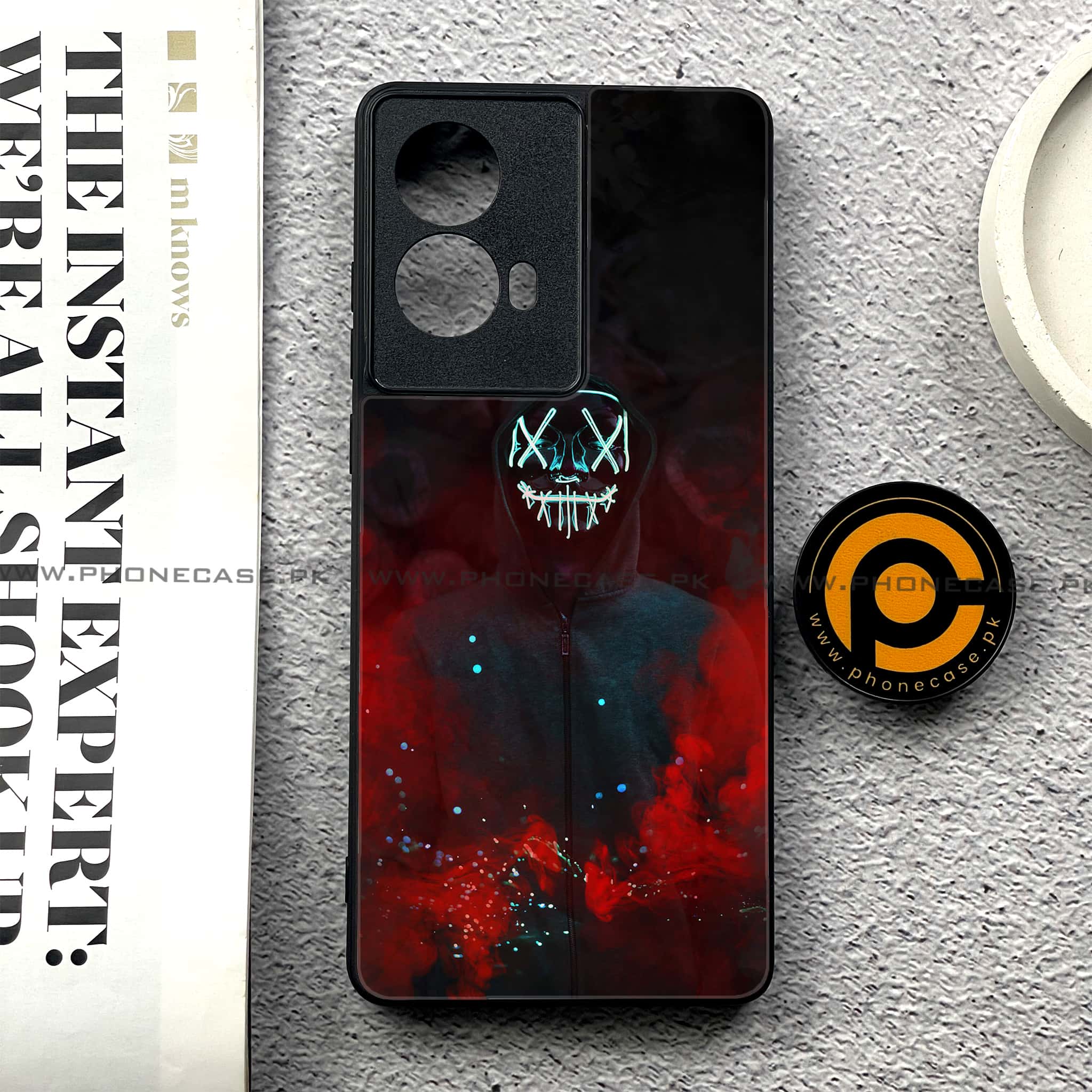 Moto G85 - Anonymous 2.0 Series - Premium Printed Glass soft Bumper shock Proof Case