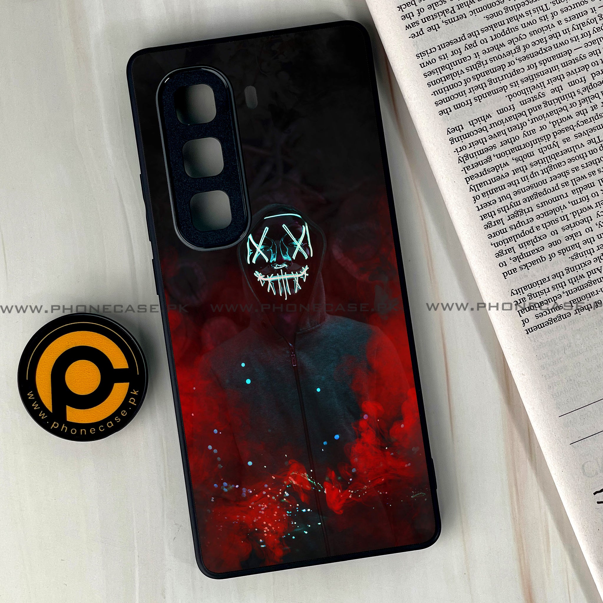 Infinix Hot 50 Pro Plus - Anonymous 2.0 Series - Premium Printed Glass soft Bumper shock Proof Case