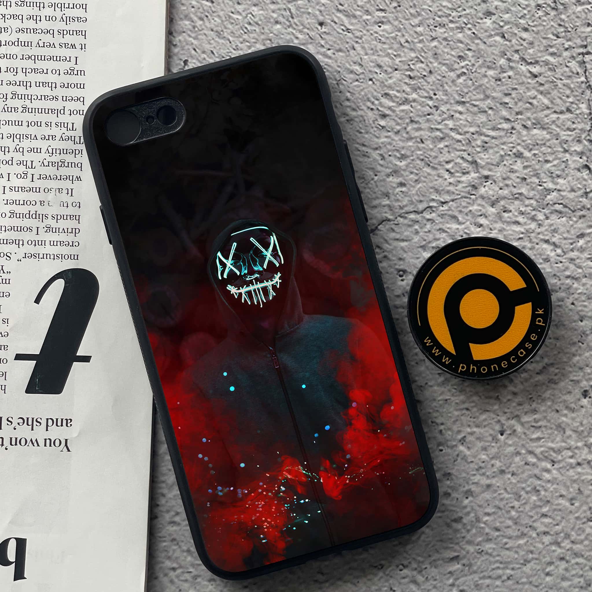 iPhone 7 / 8 - Anonymous 2.0 Series - Premium Printed Glass soft Bumper shock Proof Case