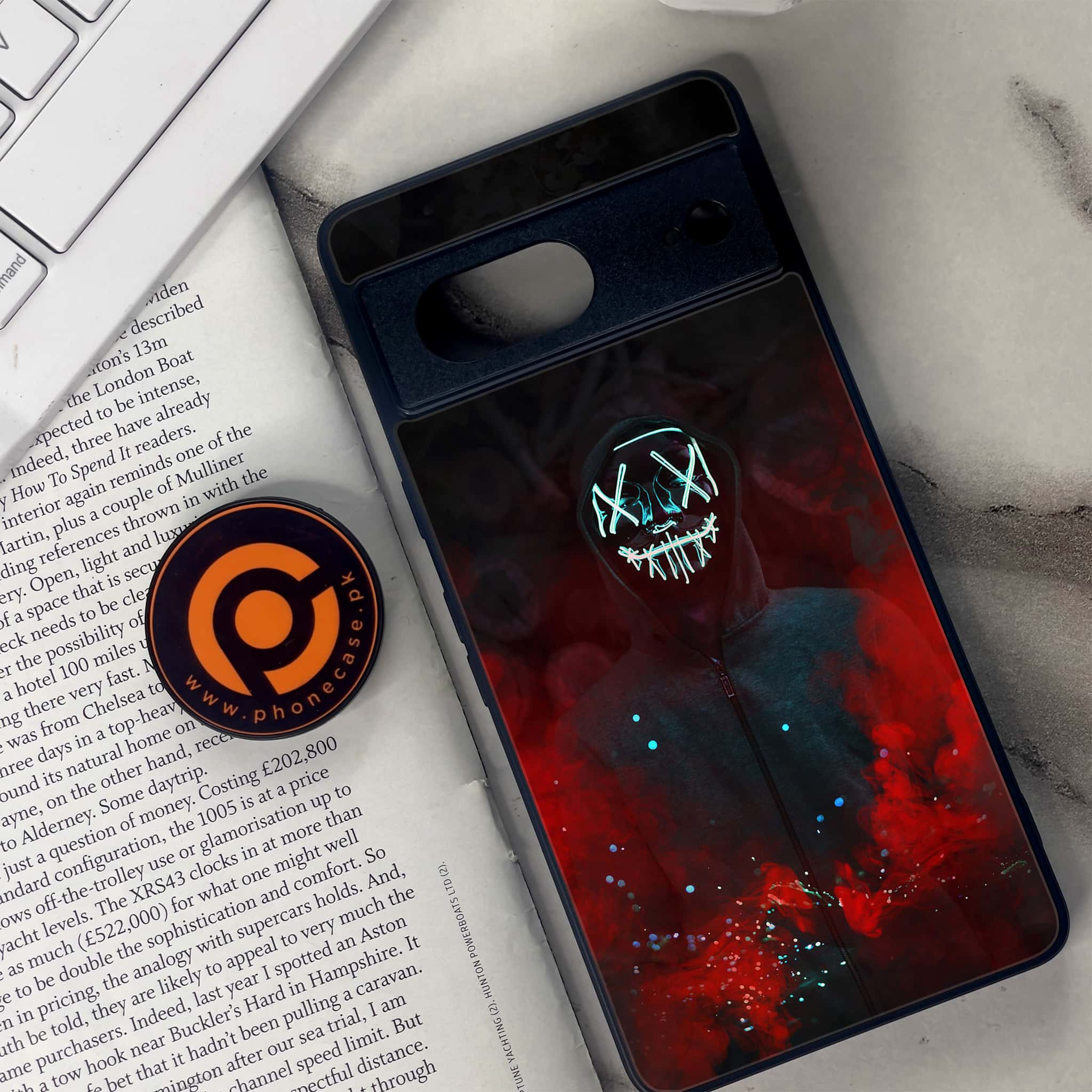 Google Pixel 7 - Anonymous 2.0 Series - Premium Metal Printed soft Bumper Shock Proof Case