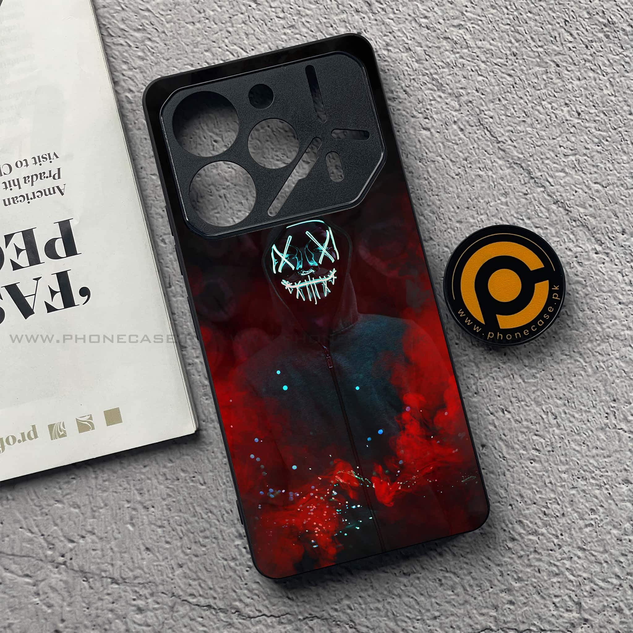 Tecno Pova 6 Pro - Anonymous 2.0 Series - Premium Printed Glass soft Bumper shock Proof Case