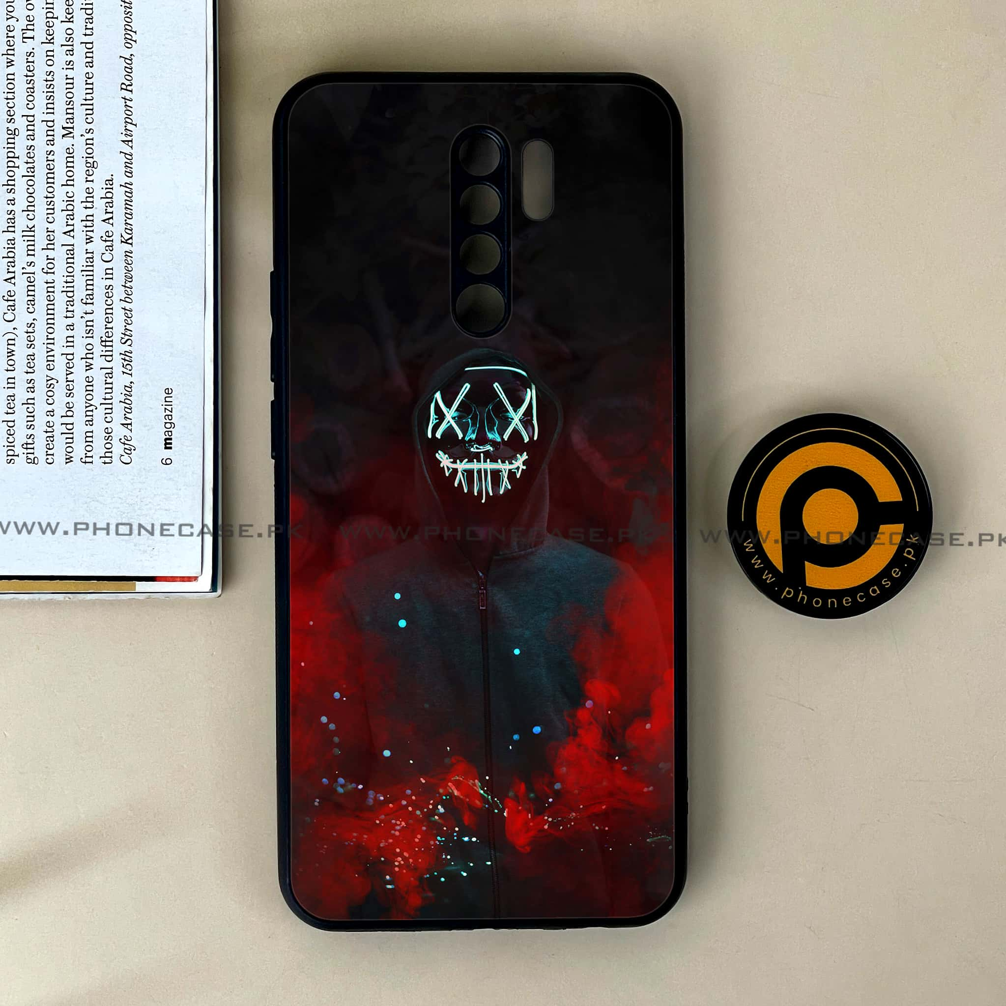 Xiaomi Redmi 9 - Anonymous 2.0 Series - Premium Printed Glass soft Bumper shock Proof Case