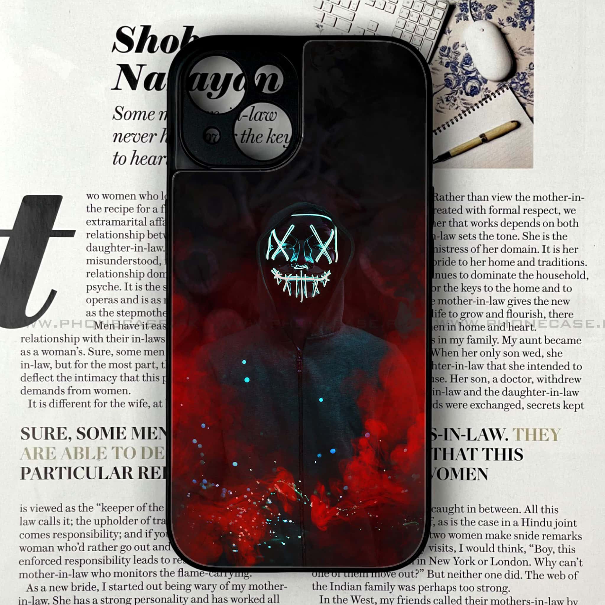 iPhone 14 - Anonymous 2.0 Series - Premium Printed Glass soft Bumper shock Proof Case