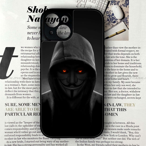 iPhone 13 Mini - Anonymous 2.0 Design 4  - Premium Metal Printed soft Bumper shock Proof Case CS-33311