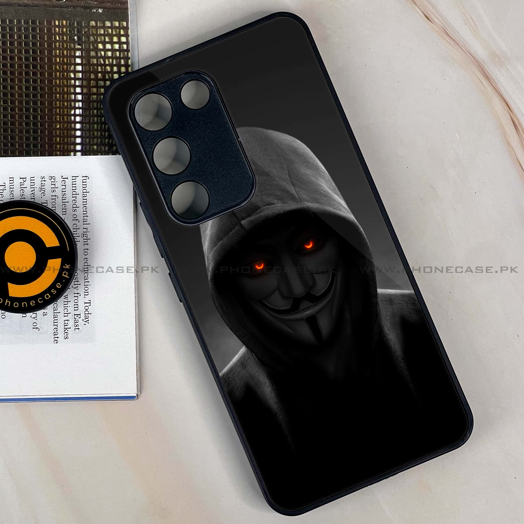 Vivo V30 Lite 4G - Anonymous 2.0 Series - Premium Metal Printed soft Bumper shock Proof Case