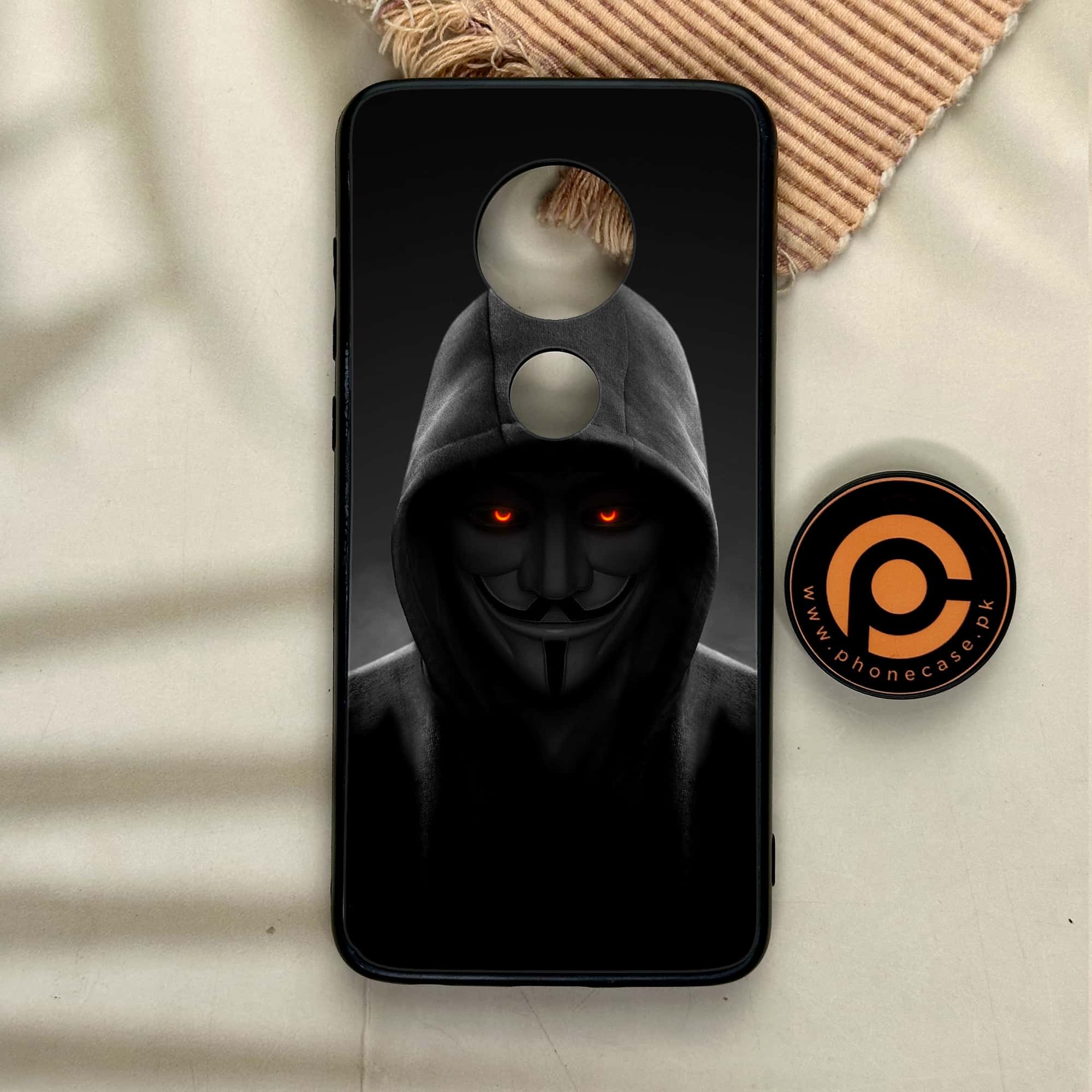 Moto G7 - Anonymous 2.0 Series - Premium Printed Glass soft Bumper shock Proof Case