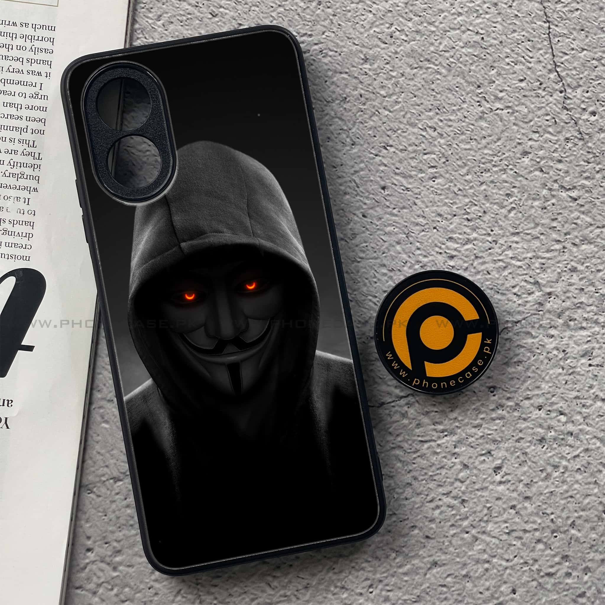 Oppo A18 4G - Anonymous 2.0 Series - Premium Printed Glass soft Bumper shock Proof Case