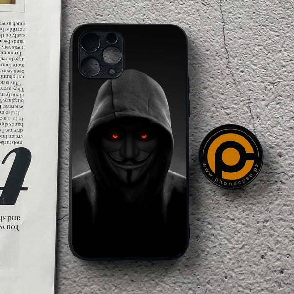iPhone 11 Pro  - Anonymous 2.0   Design 4  - Premium Printed Glass soft Bumper shock Proof Case CS-34134